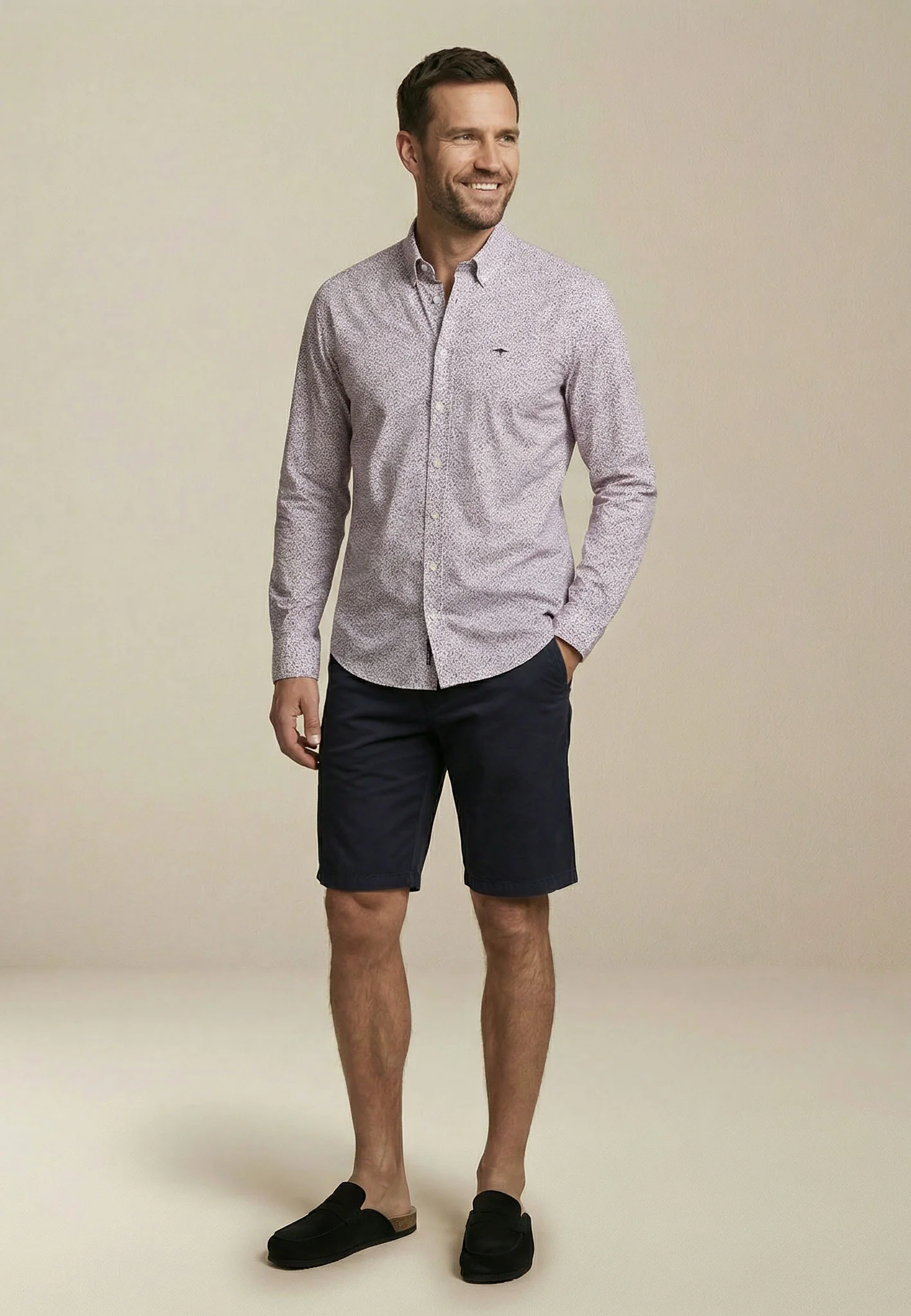 Hemd aus Baumwolle mit Button-Down-Kragen und langen Ärmeln - Image 3