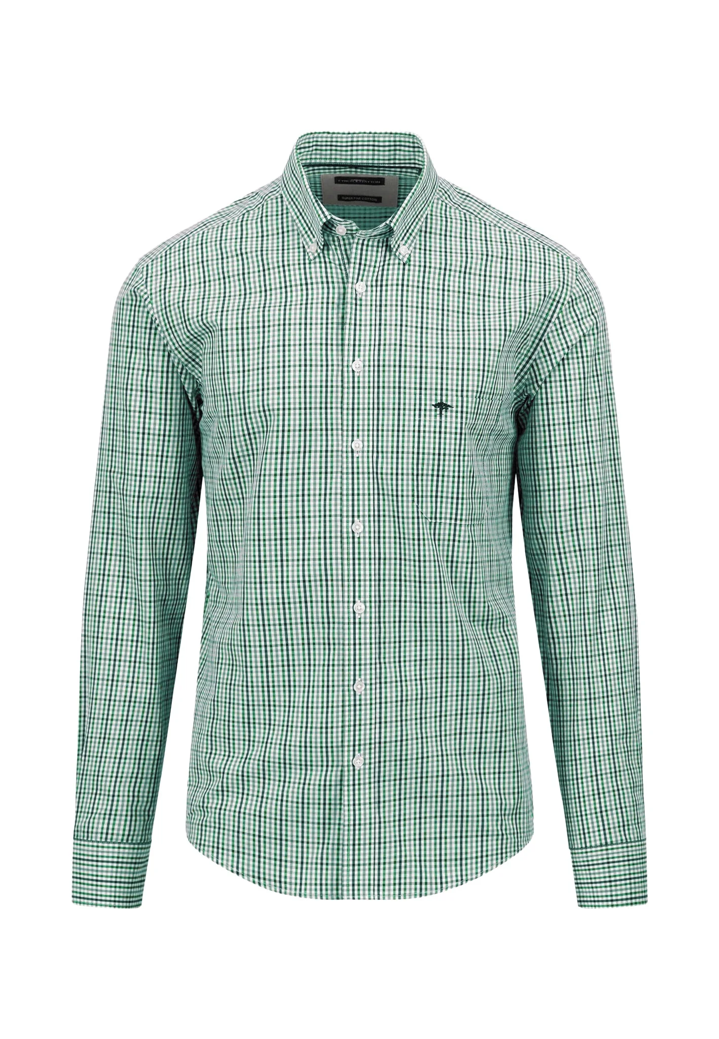 Baumwoll-Hemd mit feinem Vichy-Karo und Button-Down-Kragen - Image 5