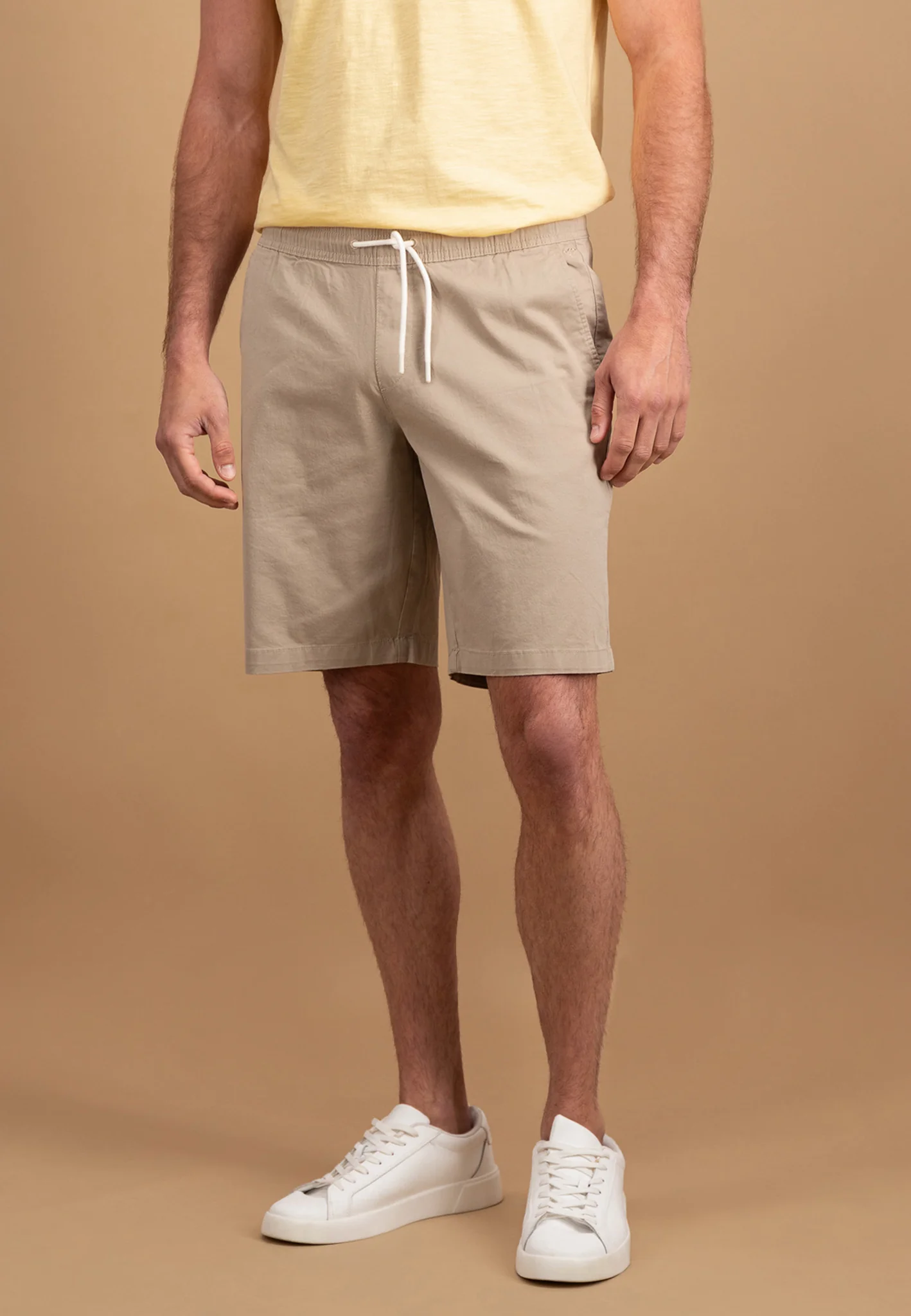 Bermuda Shorts aus Baumwoll-Mix mit Kordelzug