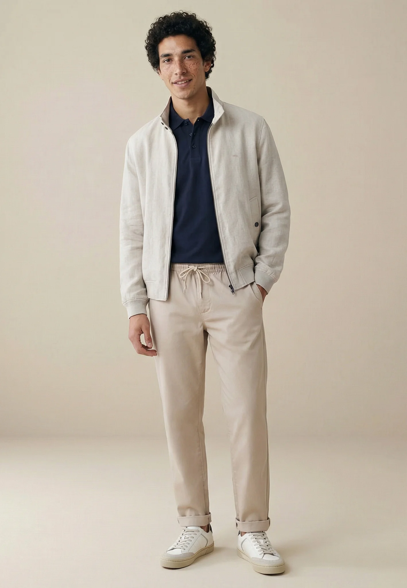 Blouson aus Leinen mit Reißverschluss und Stehkragen - Image 7