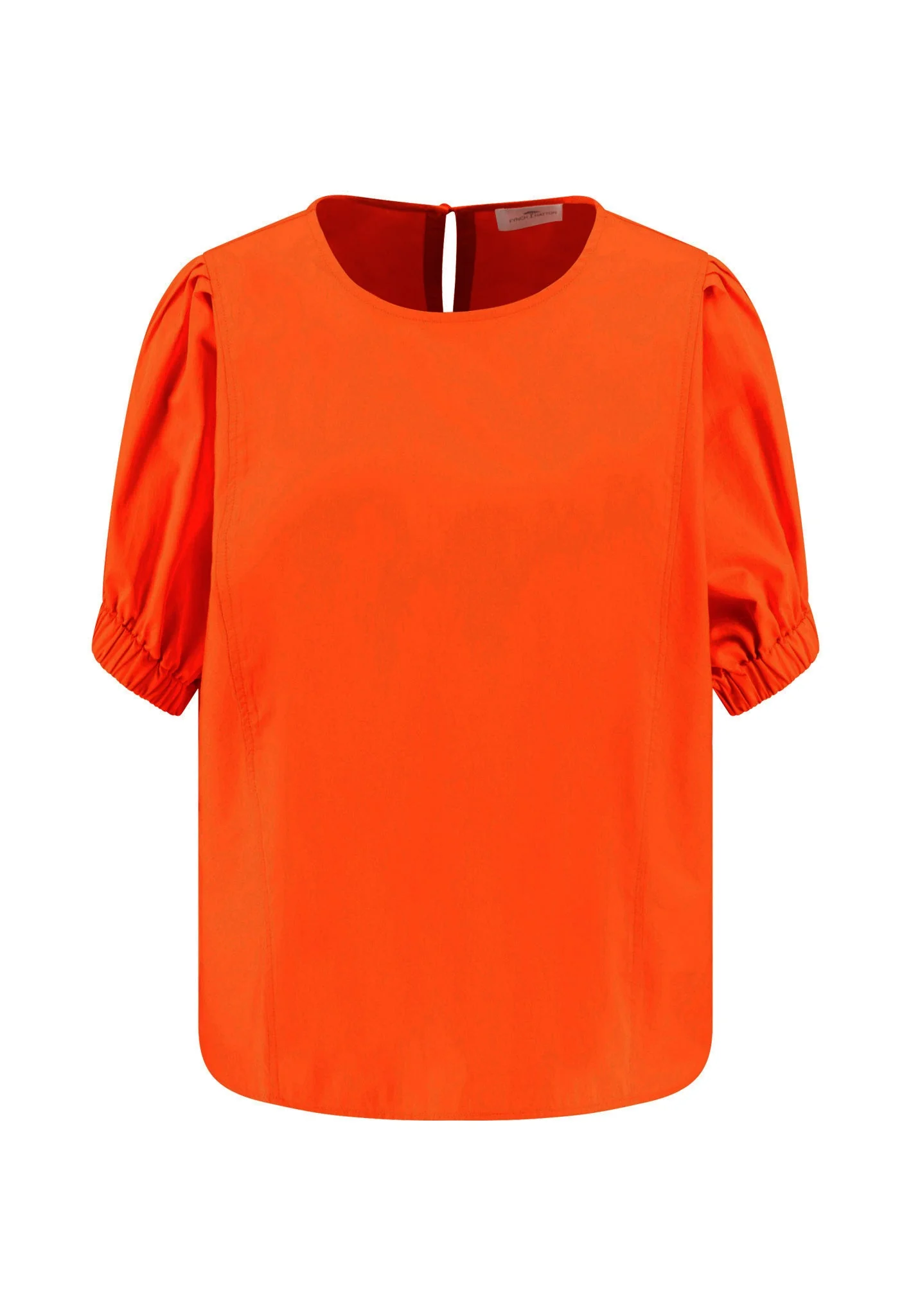 Bluse aus Baumwolle mit Puffärmeln und Rundhalsausschnitt - Image 4