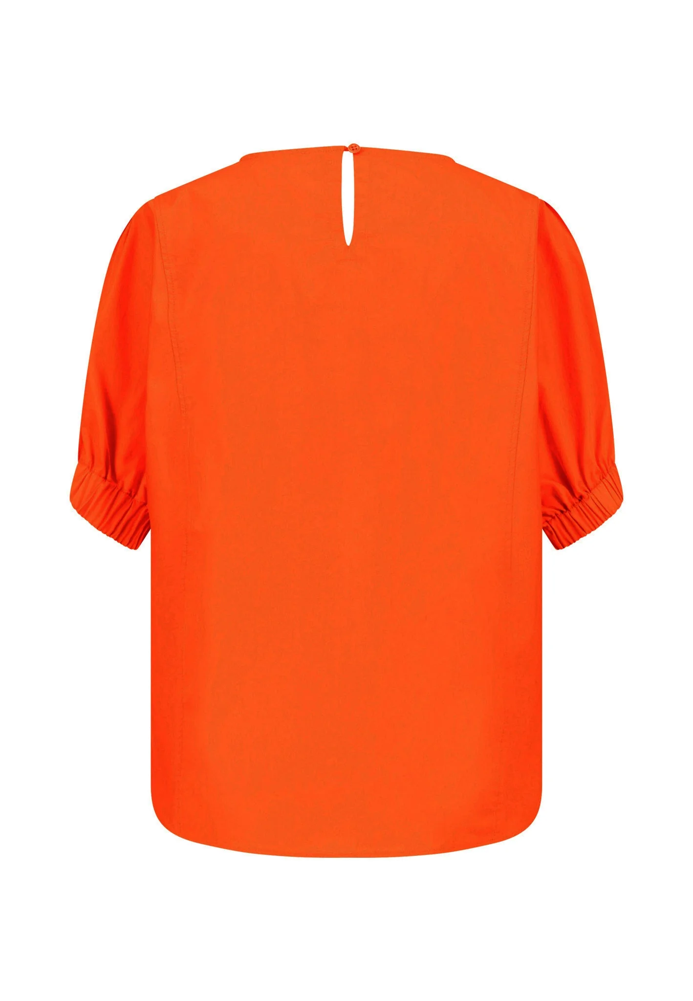 Bluse aus Baumwolle mit Puffärmeln und Rundhalsausschnitt - Image 5