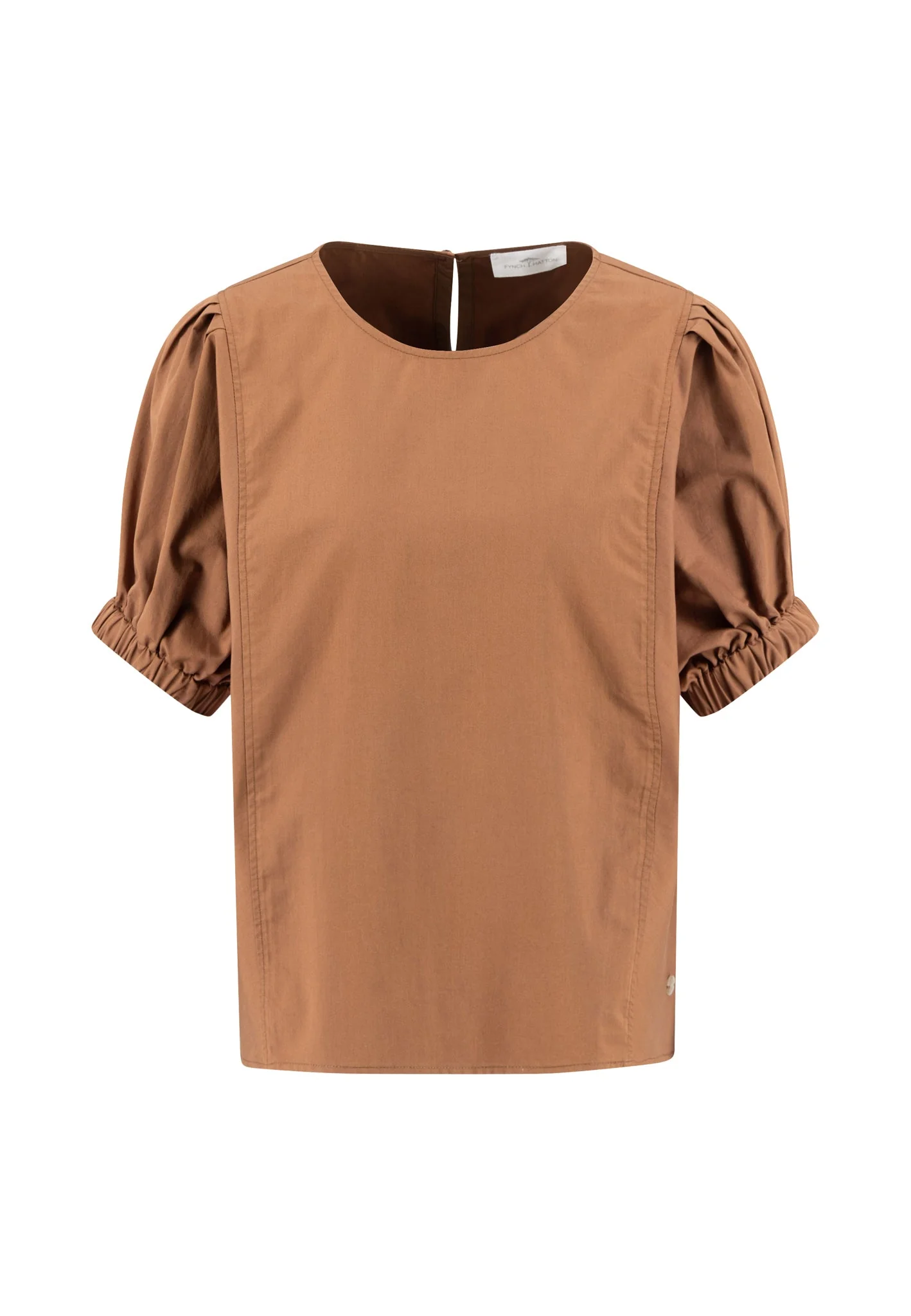 Bluse aus Baumwolle mit Puffärmeln und Rundhalsausschnitt - Image 9