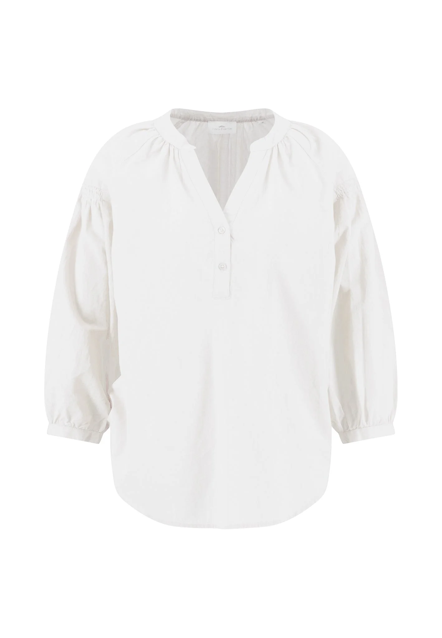 Bluse aus Baumwolle mit Stehkragen und Knopfleiste - Image 4