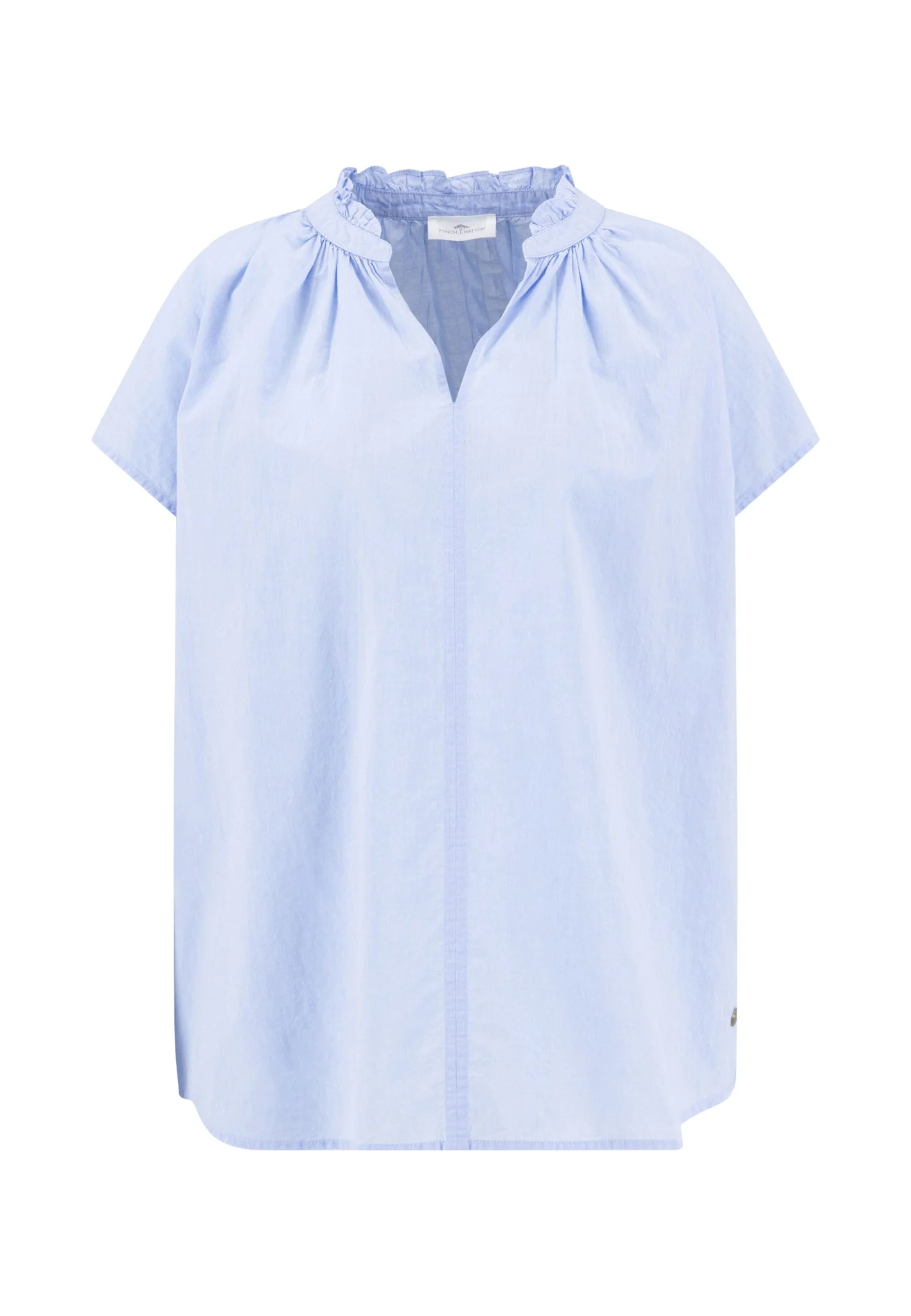 Bluse aus Baumwolle mit Stehkragen und V-Ausschnitt - Image 4