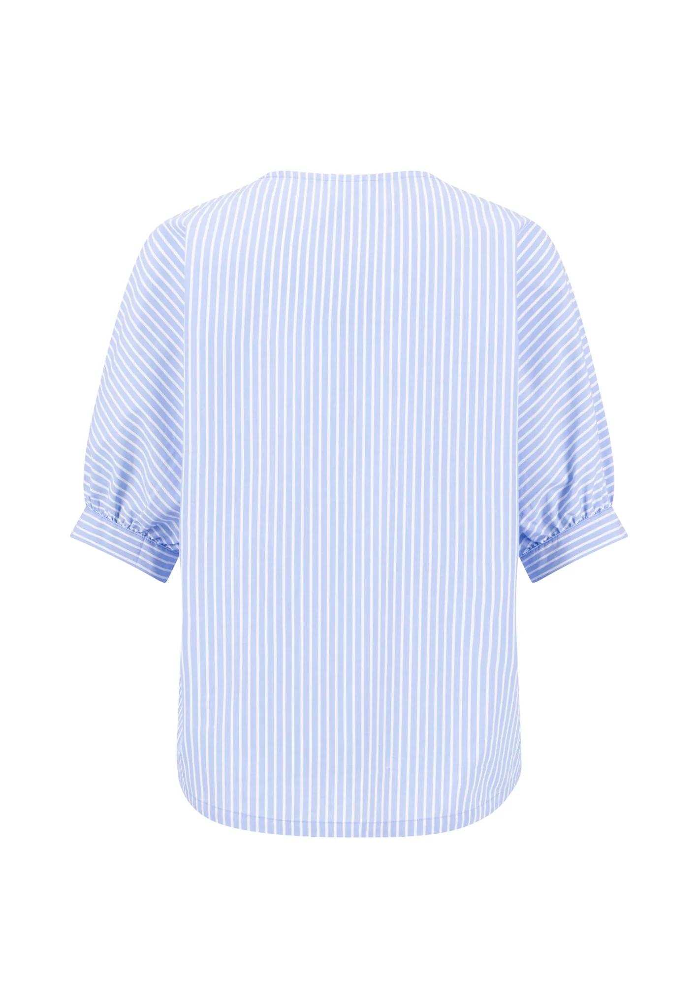 Bluse aus Baumwolle mit Streifenmuster und Bindeband - Image 5
