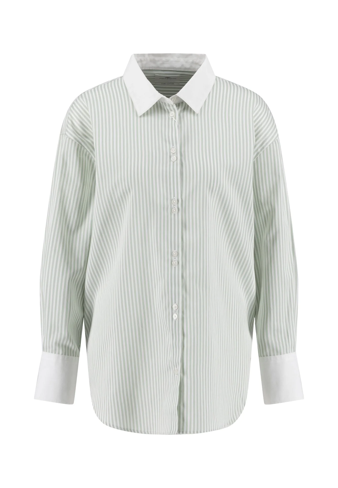 Bluse aus Baumwolle mit Streifenmuster und Kentkragen - Image 4
