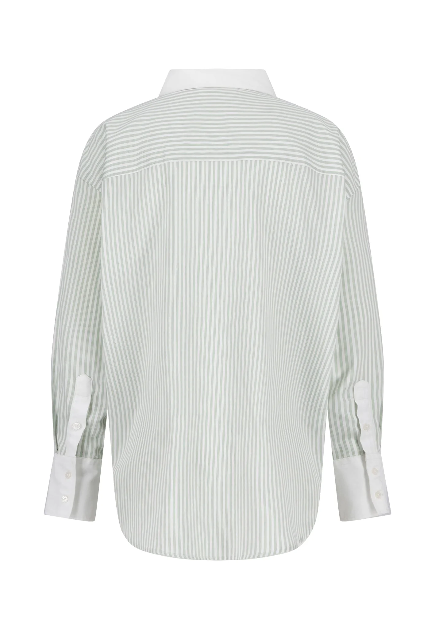Bluse aus Baumwolle mit Streifenmuster und Kentkragen - Image 5