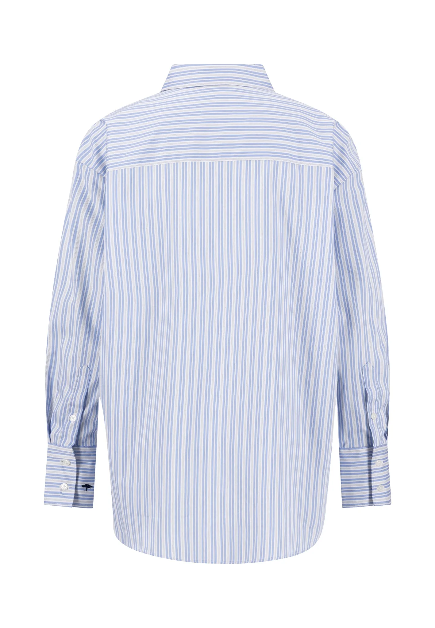 Bluse aus Baumwolle mit Streifenmuster und Kentkragen - Image 5