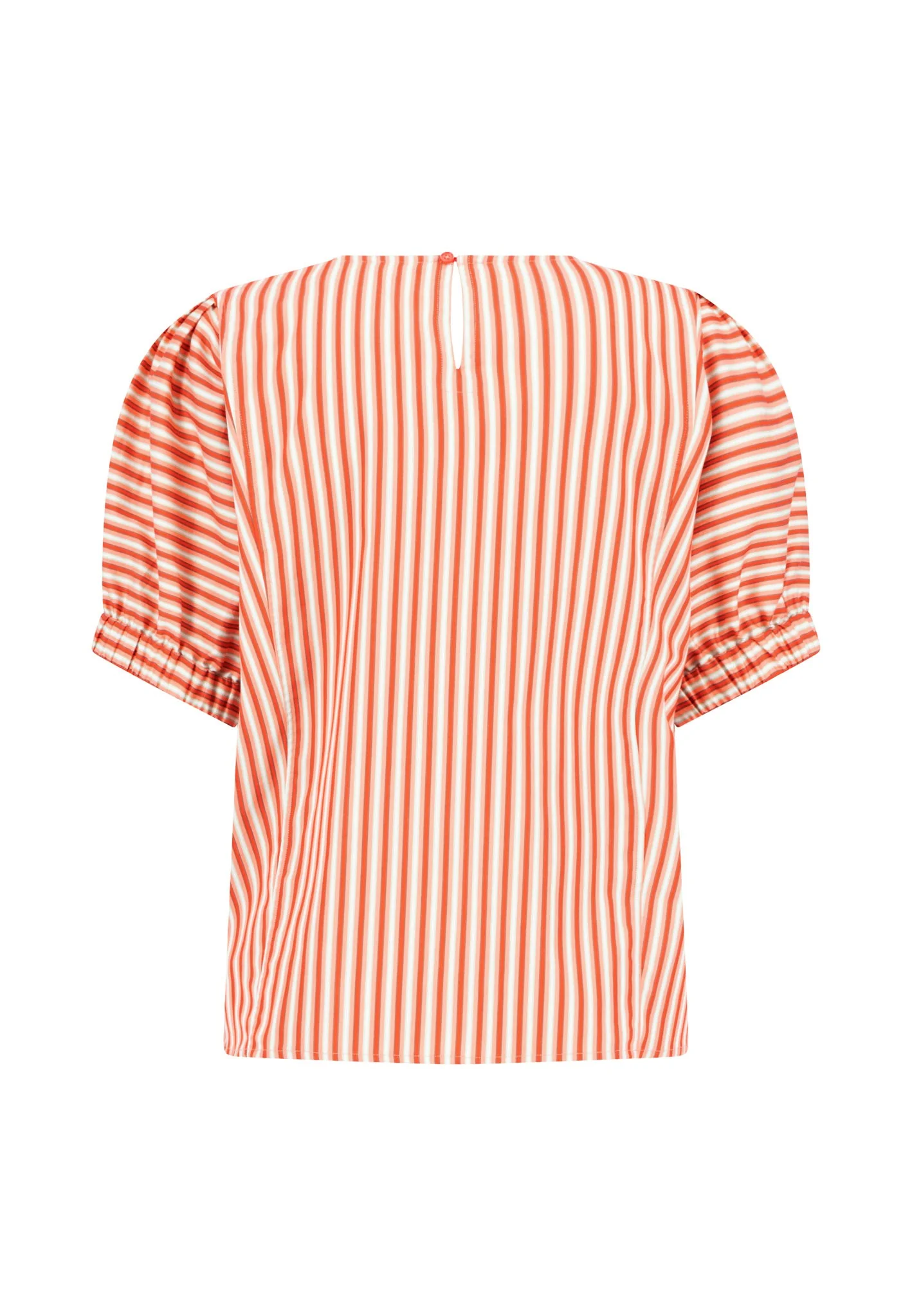Bluse aus Baumwolle mit Streifenmuster und Puffärmeln - Image 5