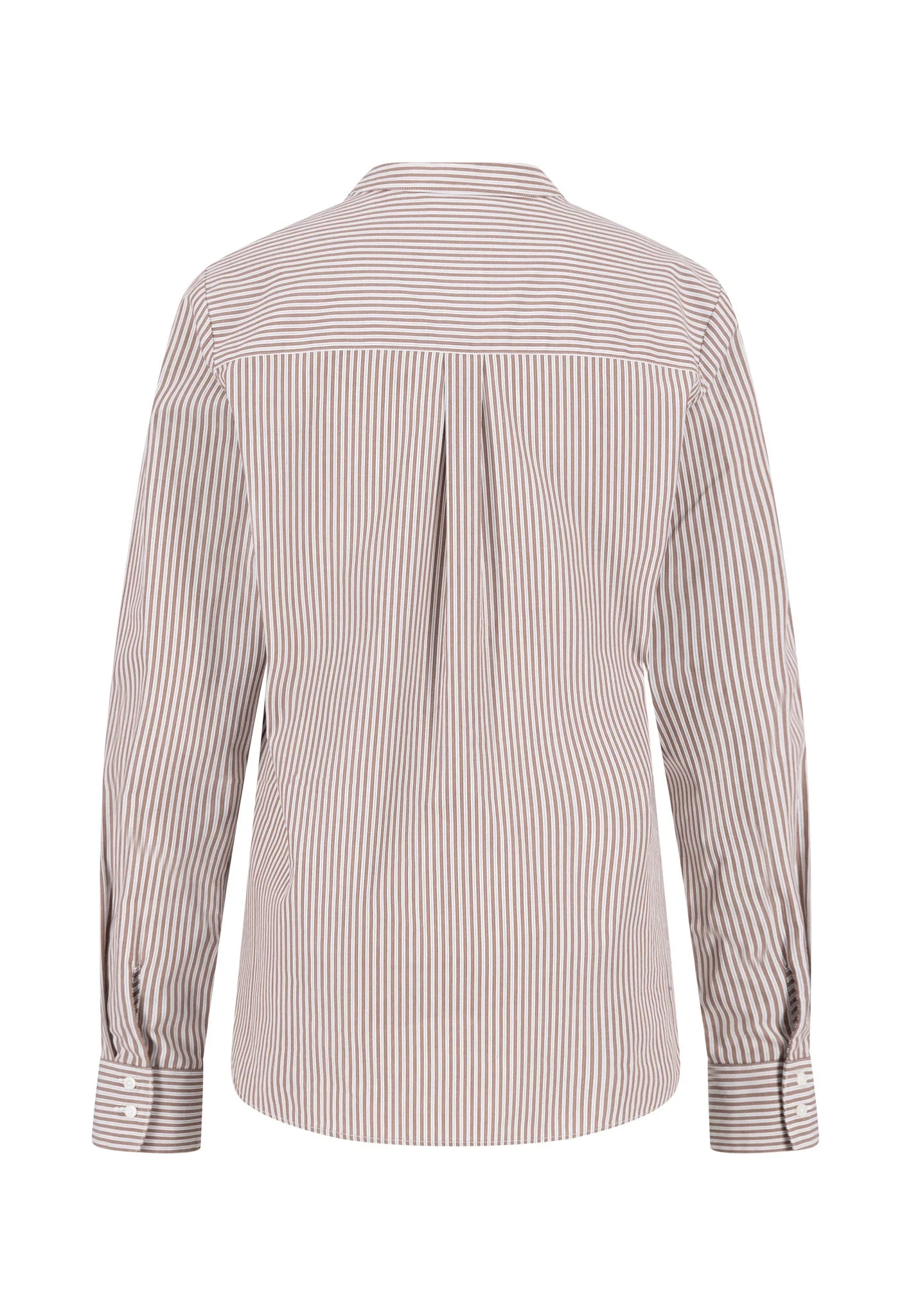 Bluse aus Baumwolle mit Streifenmuster und schmalem Kragen - Image 6