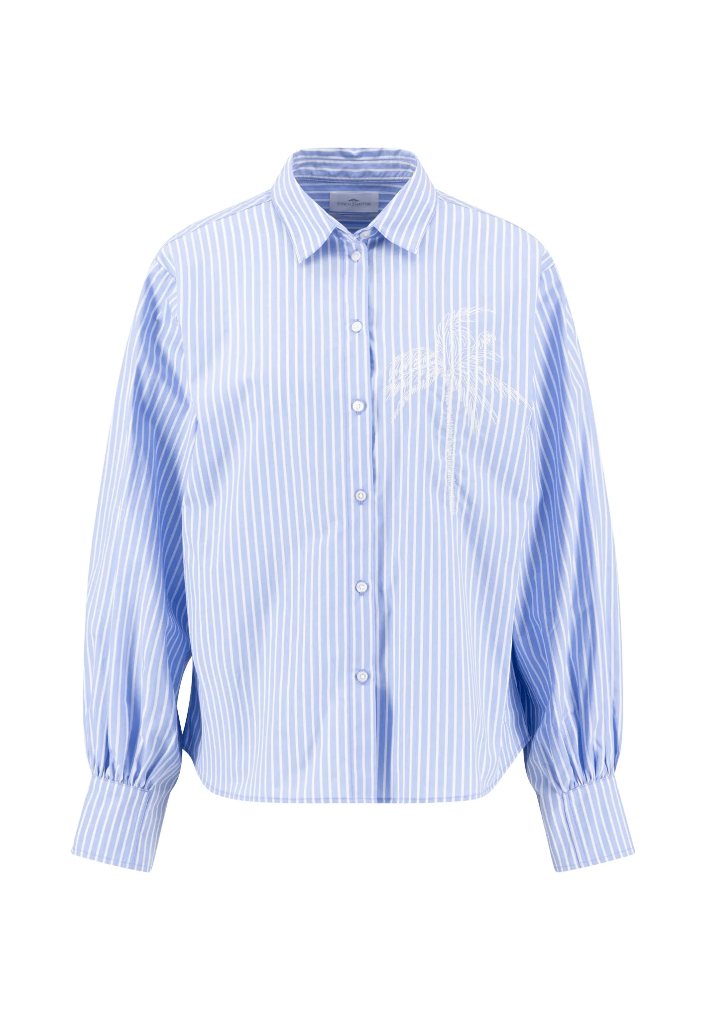 Bluse aus Baumwolle mit Streifenmuster und Stickerei - Image 4