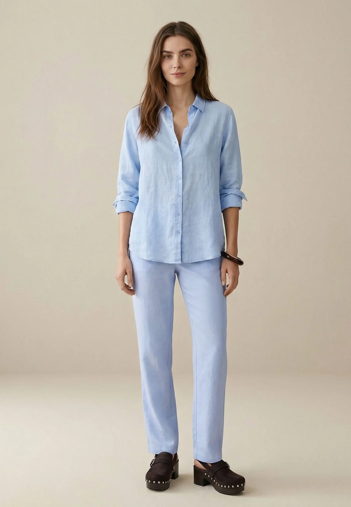 Bluse aus Leinen mit Hemdkragen und Knopfleiste - Image 11