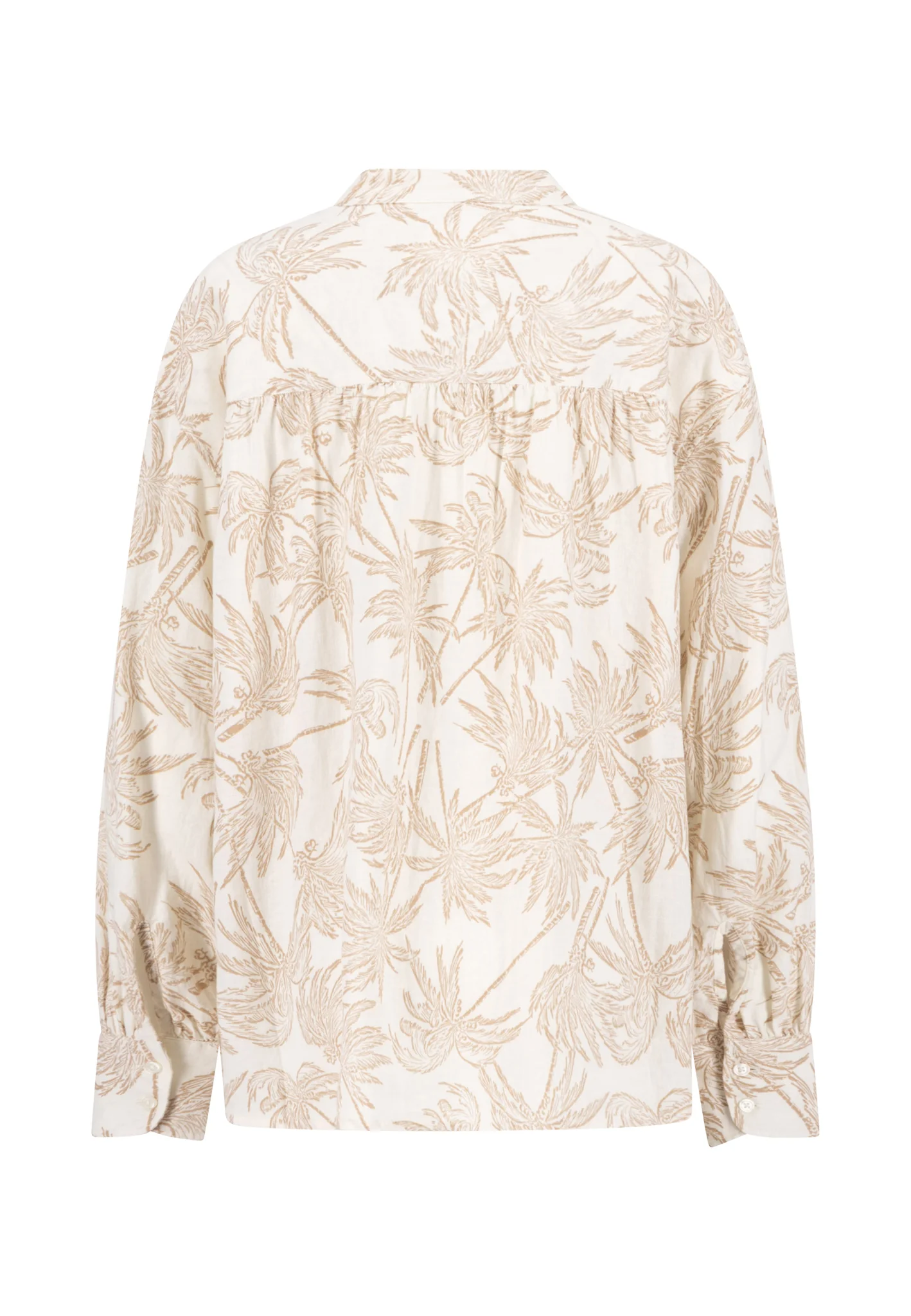 Bluse aus Leinen-Viskose-Mix mit Allover-Print und Bindeband - Image 4