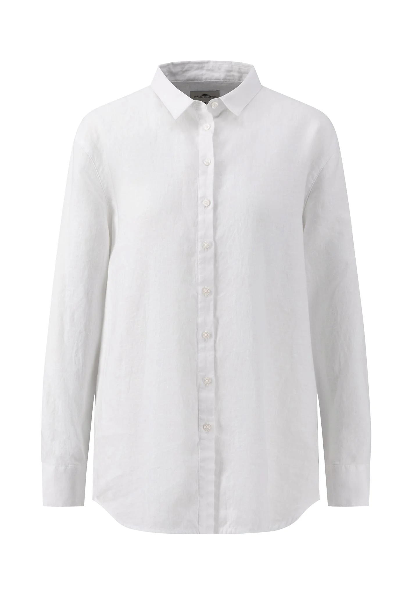 Bluse aus Leinenmix mit Kentkragen