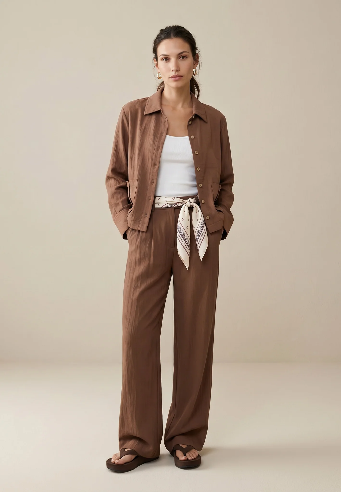 Blusenjacke aus Lyocell-Viskose-Mix mit aufgesetzten Taschen - Image 2