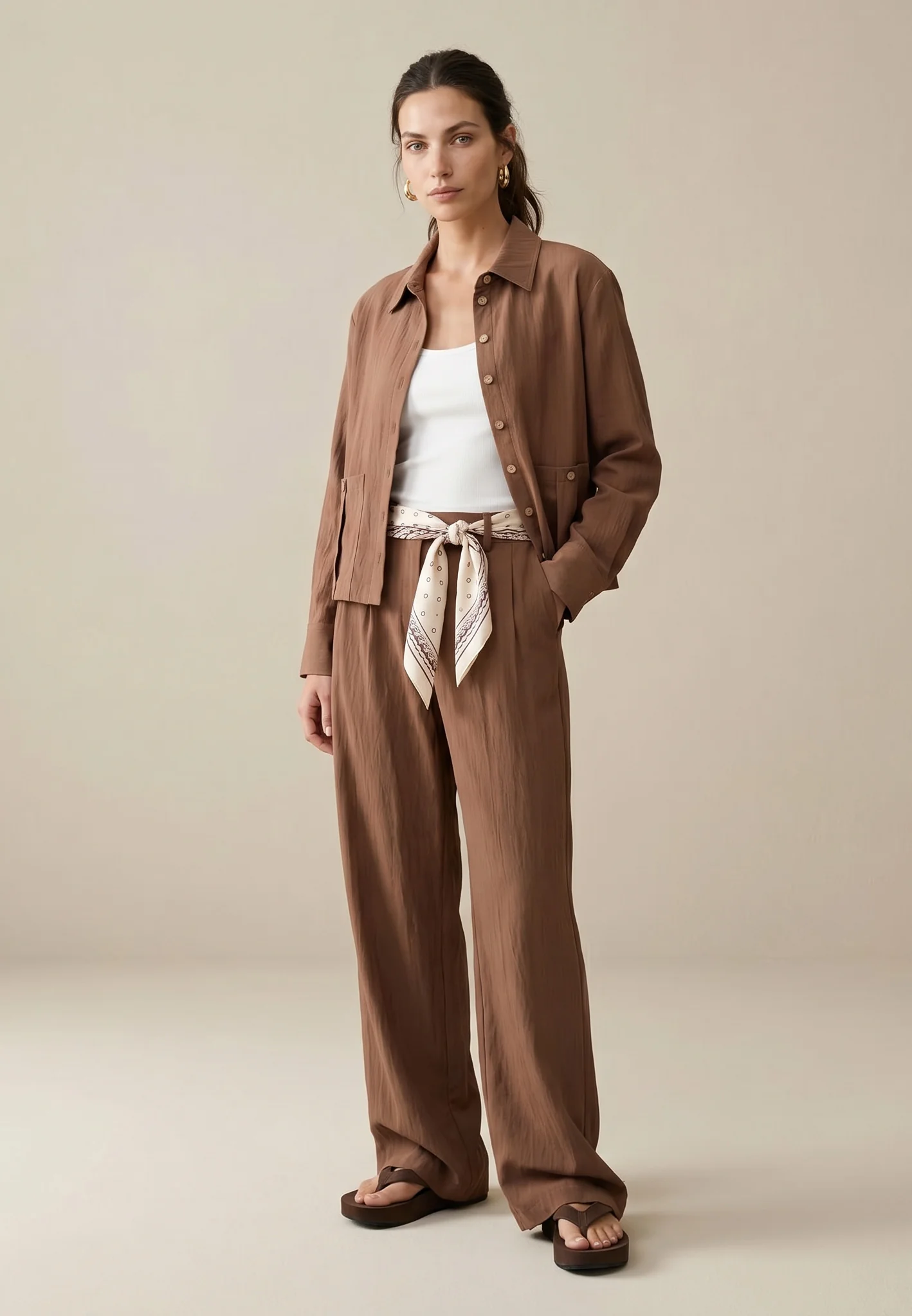 Blusenjacke aus Lyocell-Viskose-Mix mit aufgesetzten Taschen - Image 3