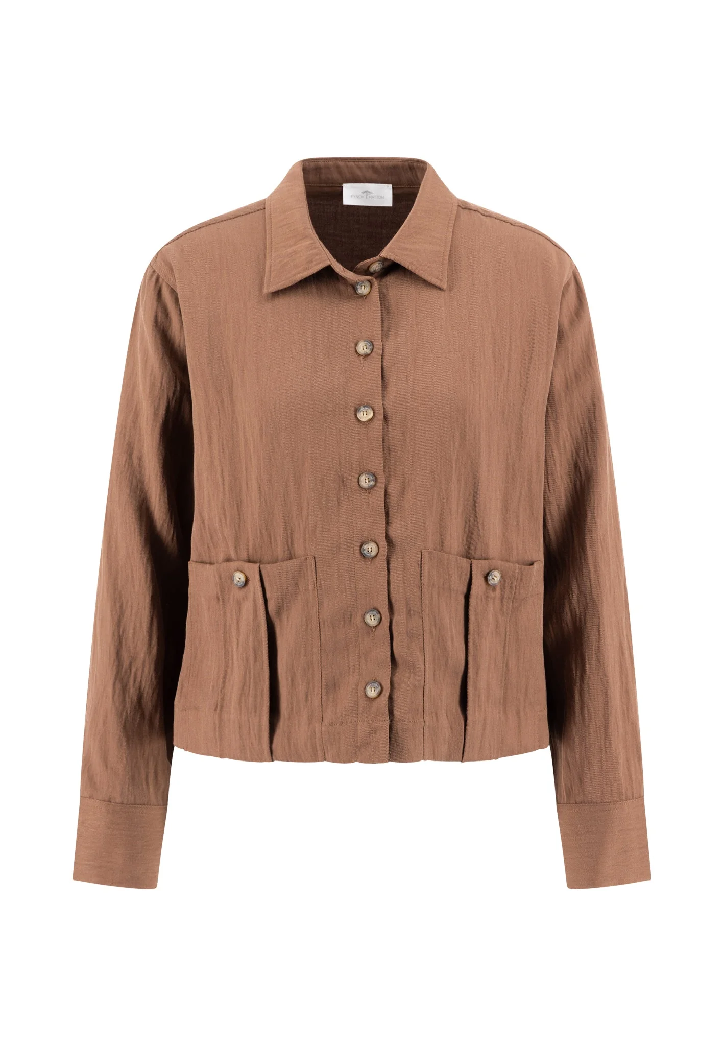 Blusenjacke aus Lyocell-Viskose-Mix mit aufgesetzten Taschen - Image 4