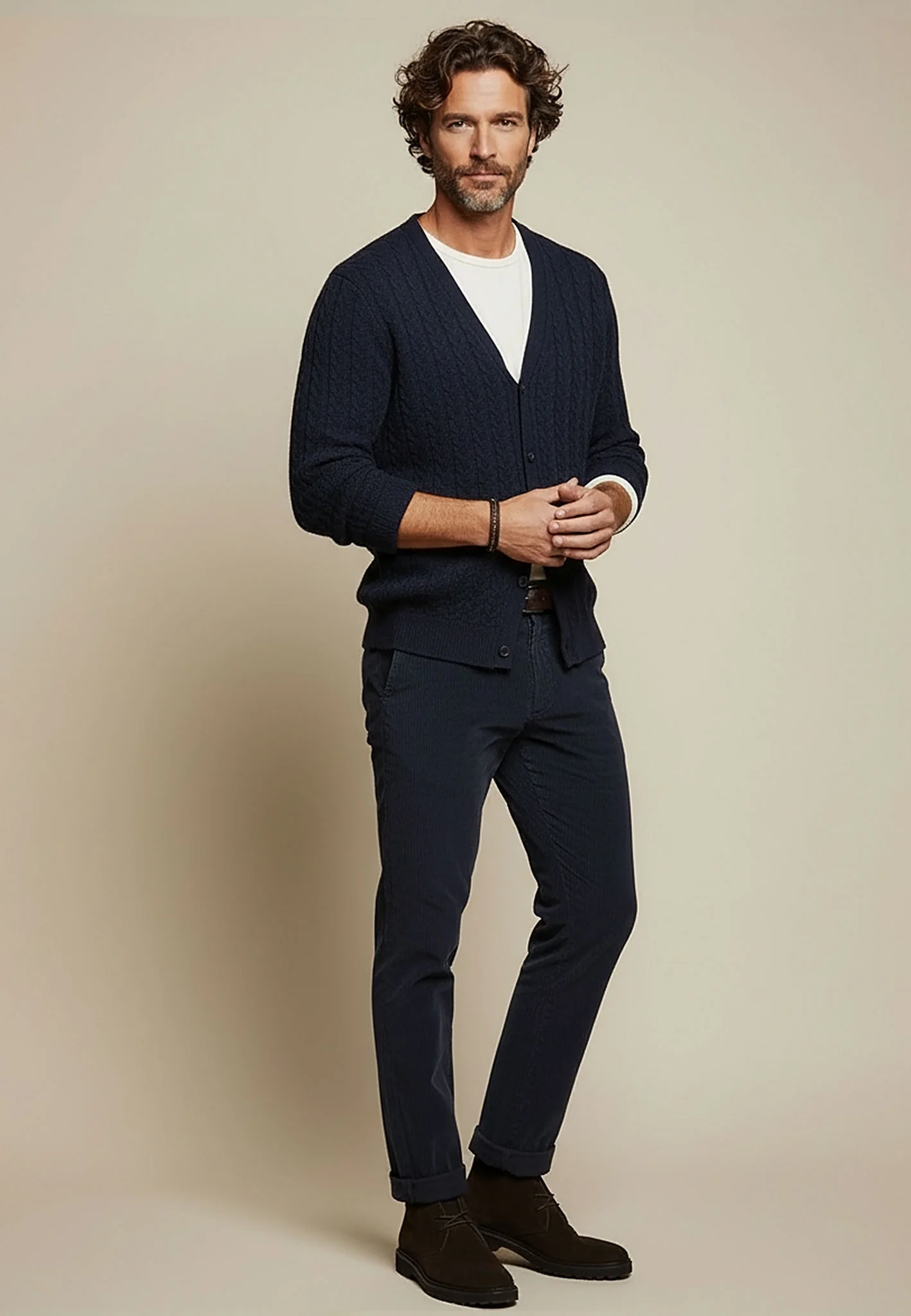Cardigan aus Baumwoll-Woll-Mix mit Zopfmuster - Image 2