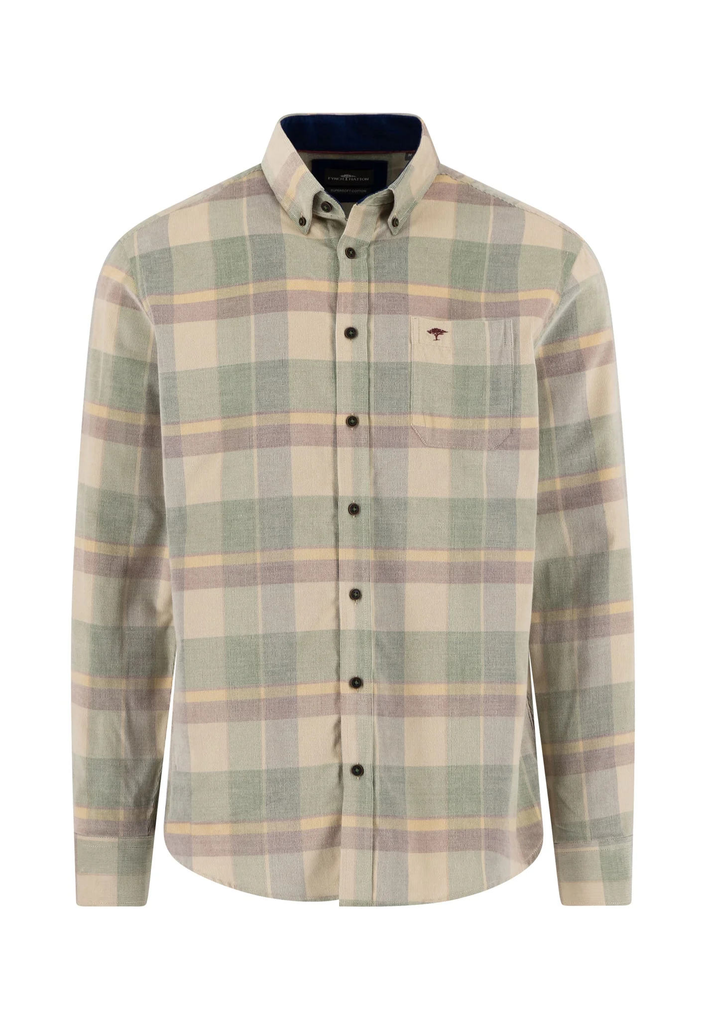 Cordhemd aus Baumwolle mit Karomuster und Button-Down-Kragen - Image 5