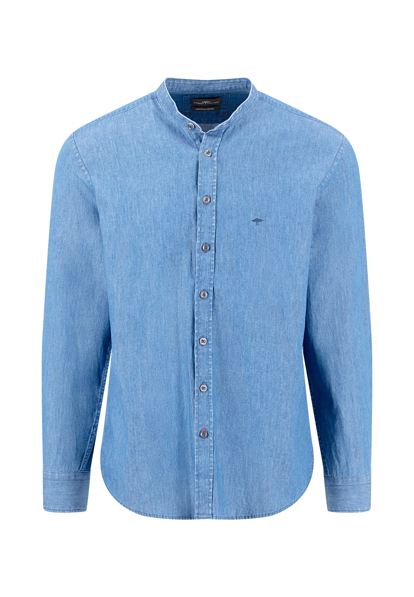 Denimhemd aus Baumwolle mit Stehkragen - Image 4