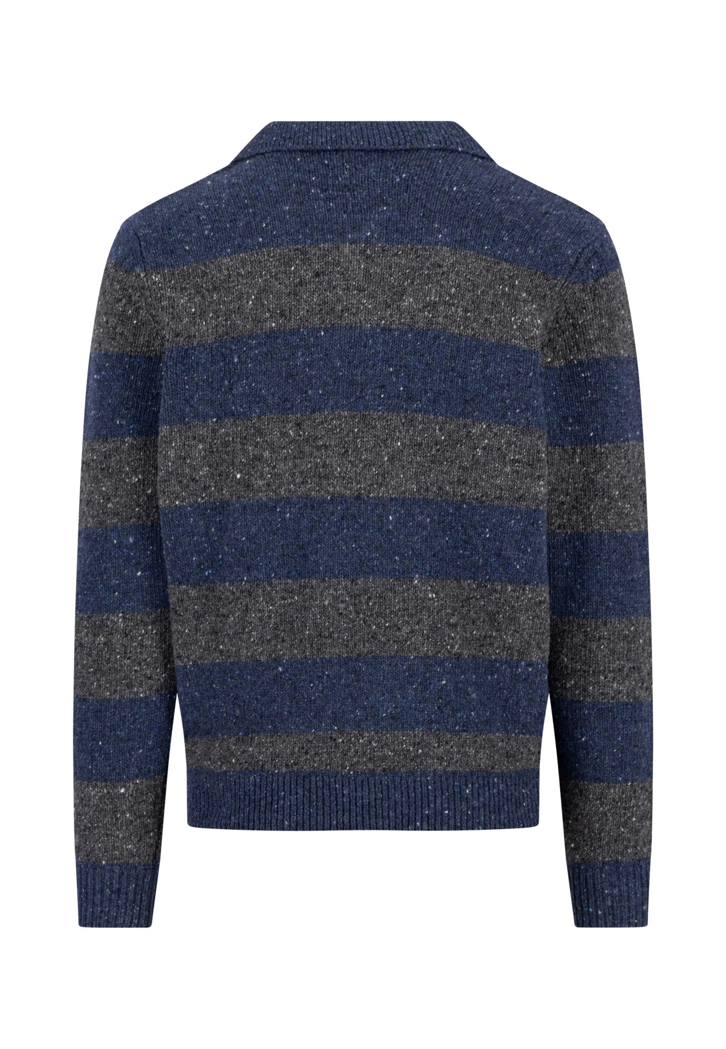 Donegal-Pullover aus Wollmix mit Streifenmuster und Polokragen - Image 4
