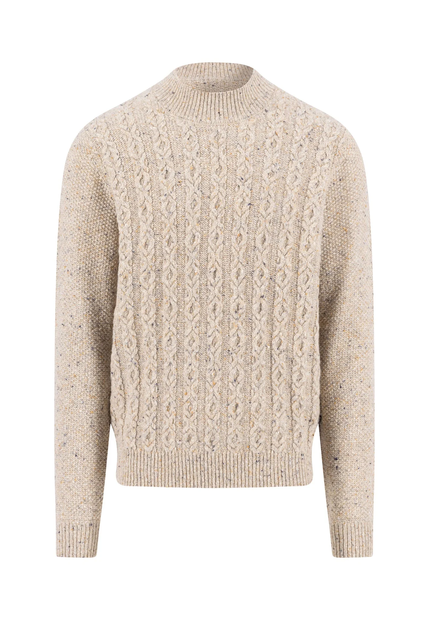 Donegal-Pullover aus Wollmix mit Zopfmuster und Rundhalsausschnitt - Image 5