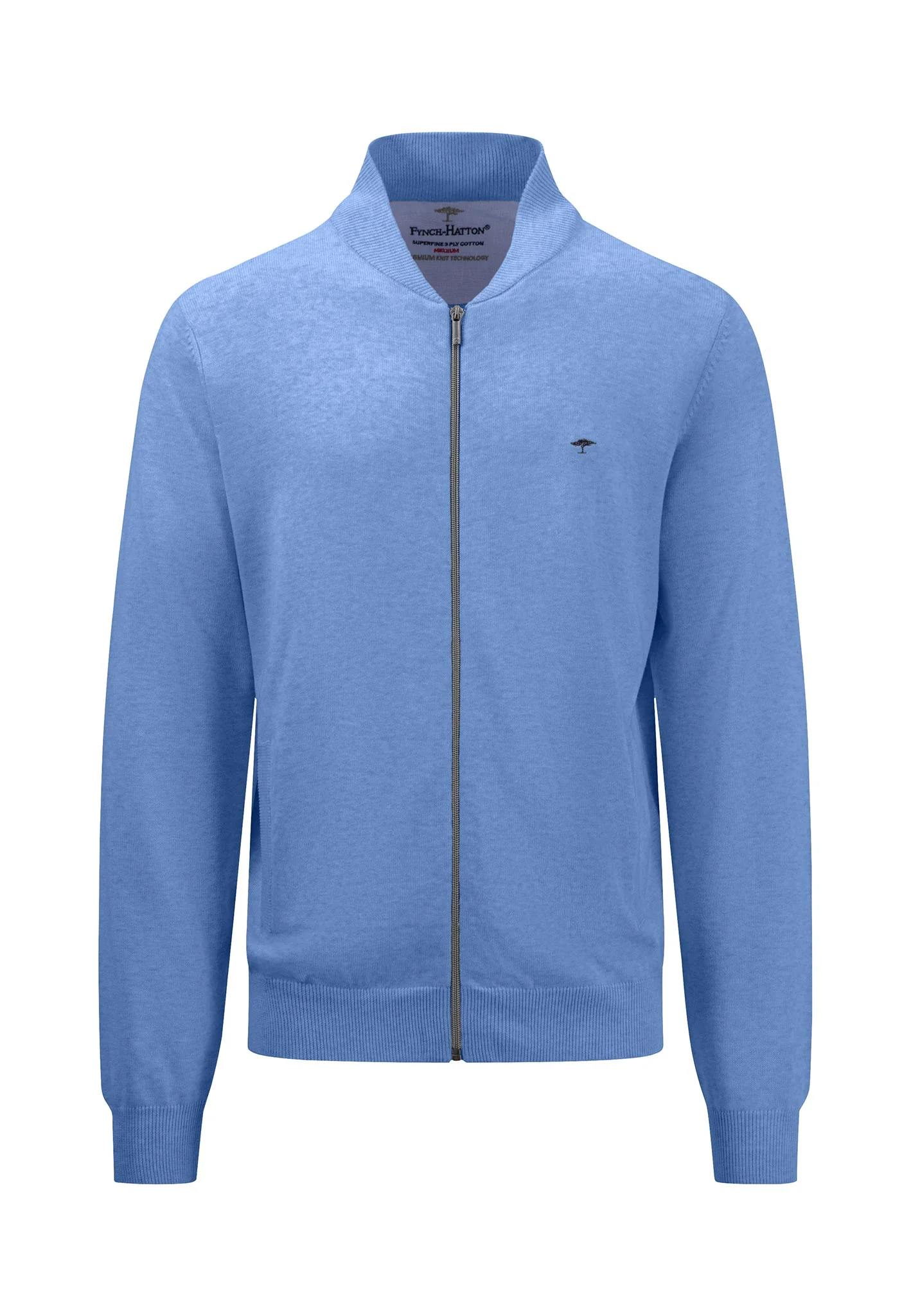 Feinstrick-Cardigan mit College-Kragen