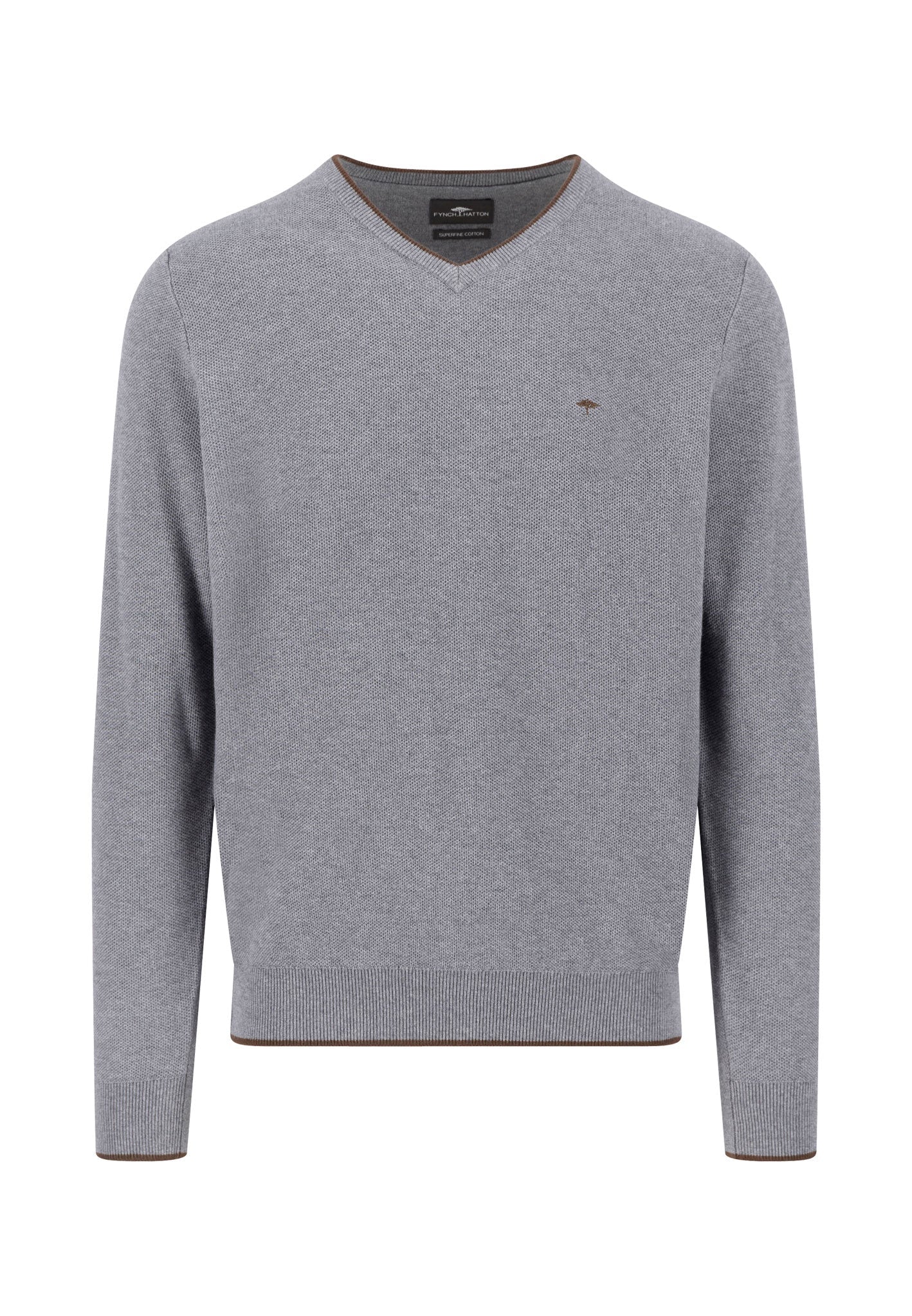 Feinstrickpullover aus Baumwolle mit V-Ausschnitt - Image 7