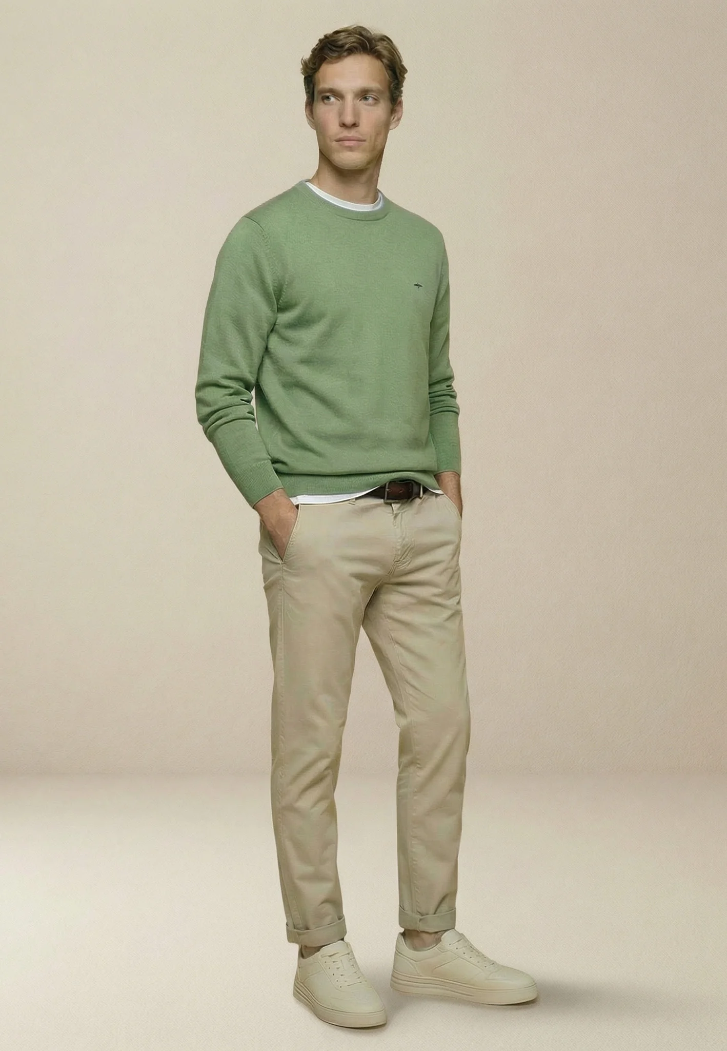 Feinstrickpullover aus reiner Baumwolle mit Rundhalsausschnitt - Image 73