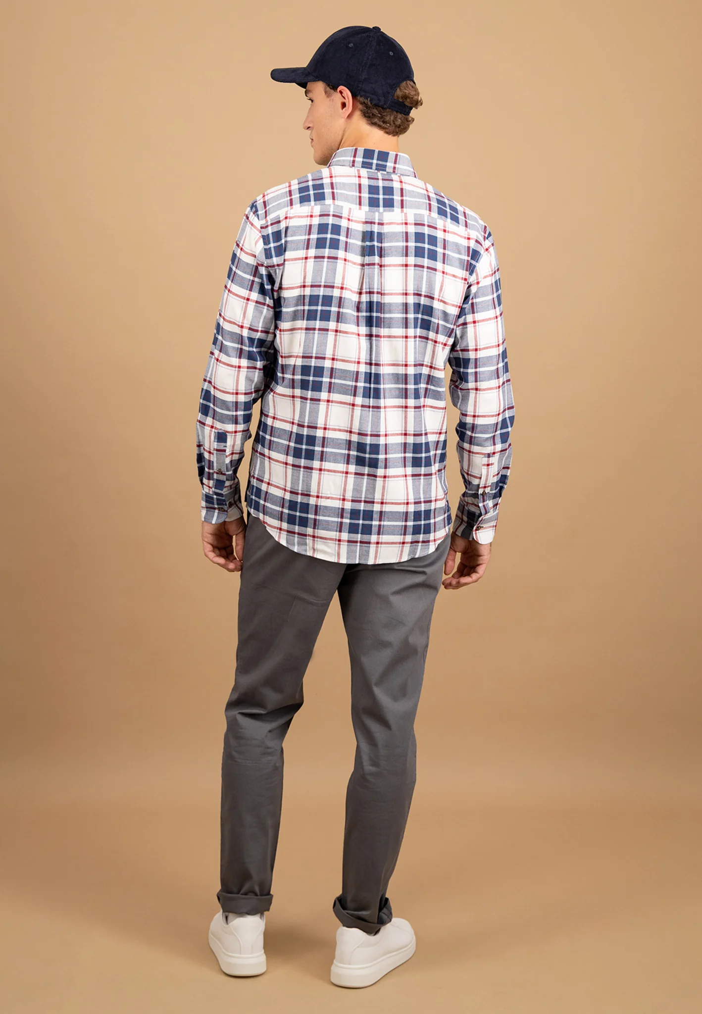 Flanellhemd aus Baumwolle mit Karomuster und Button-Down-Kragen - Image 3