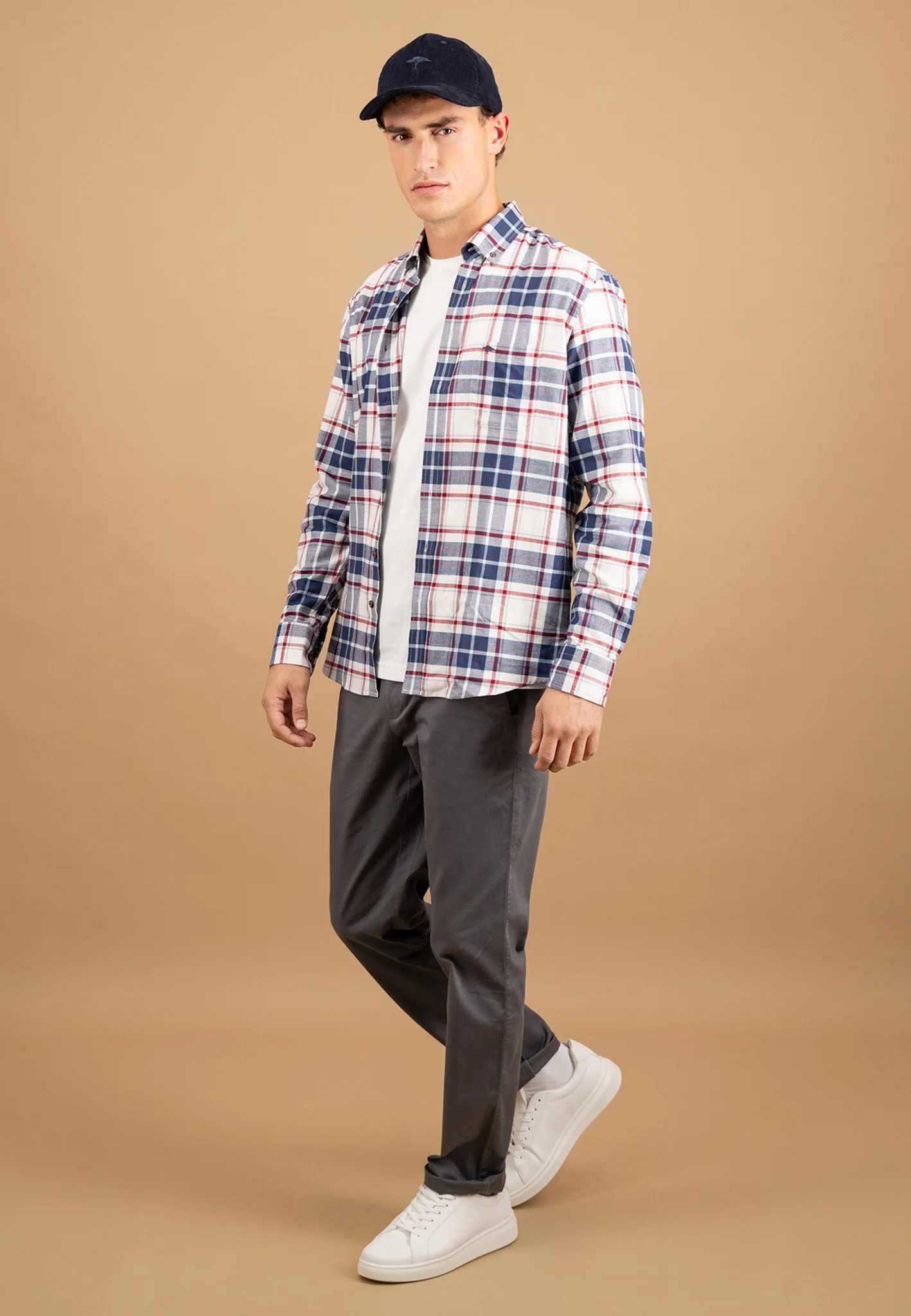 Flanellhemd aus Baumwolle mit Karomuster und Button-Down-Kragen - Image 4