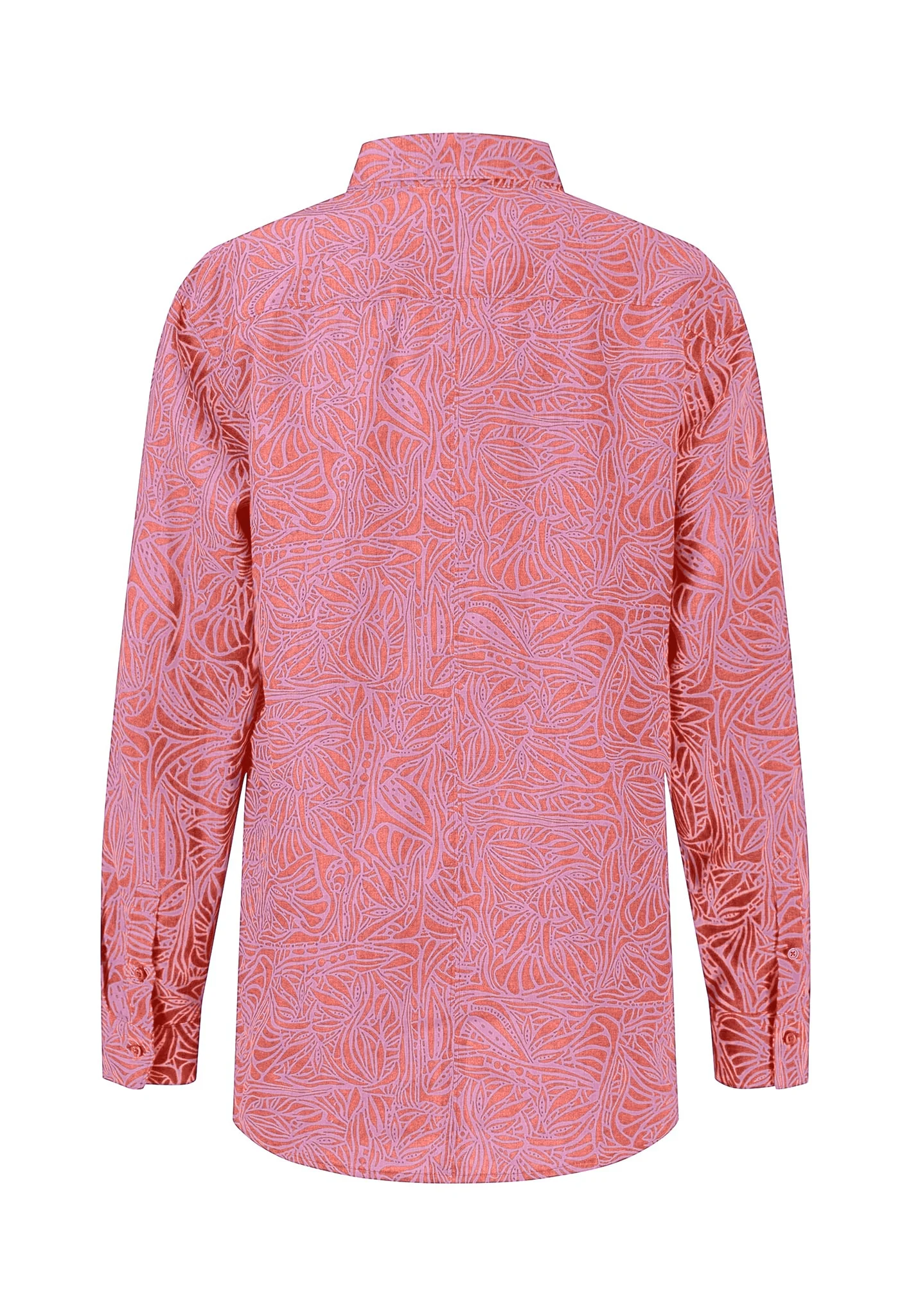 Floral gemusterte Leinenbluse mit Knopfleiste - Image 4