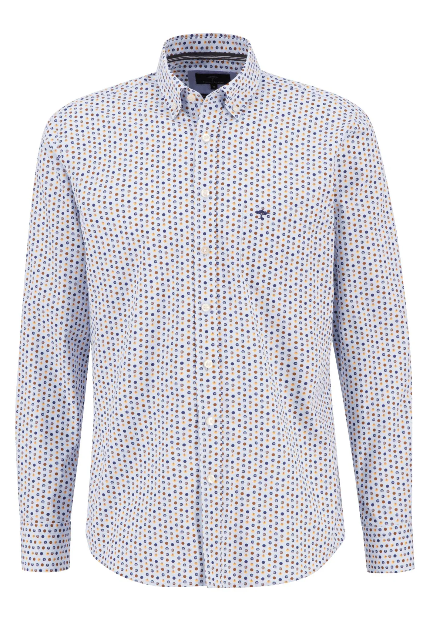 Gemustertes Langarmhemd mit Button-Down-Kragen