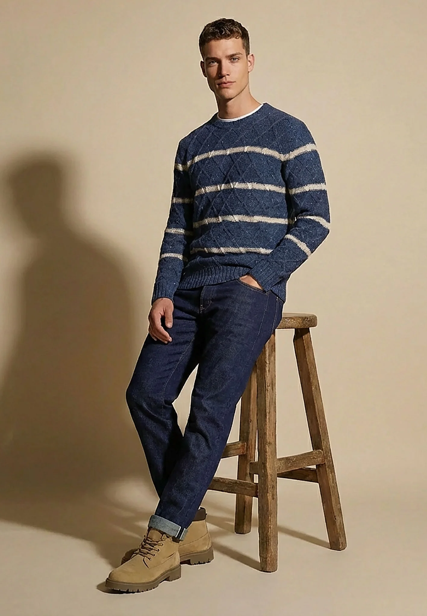 Gestreifter Pullover aus Donegal-Strick - Image 4