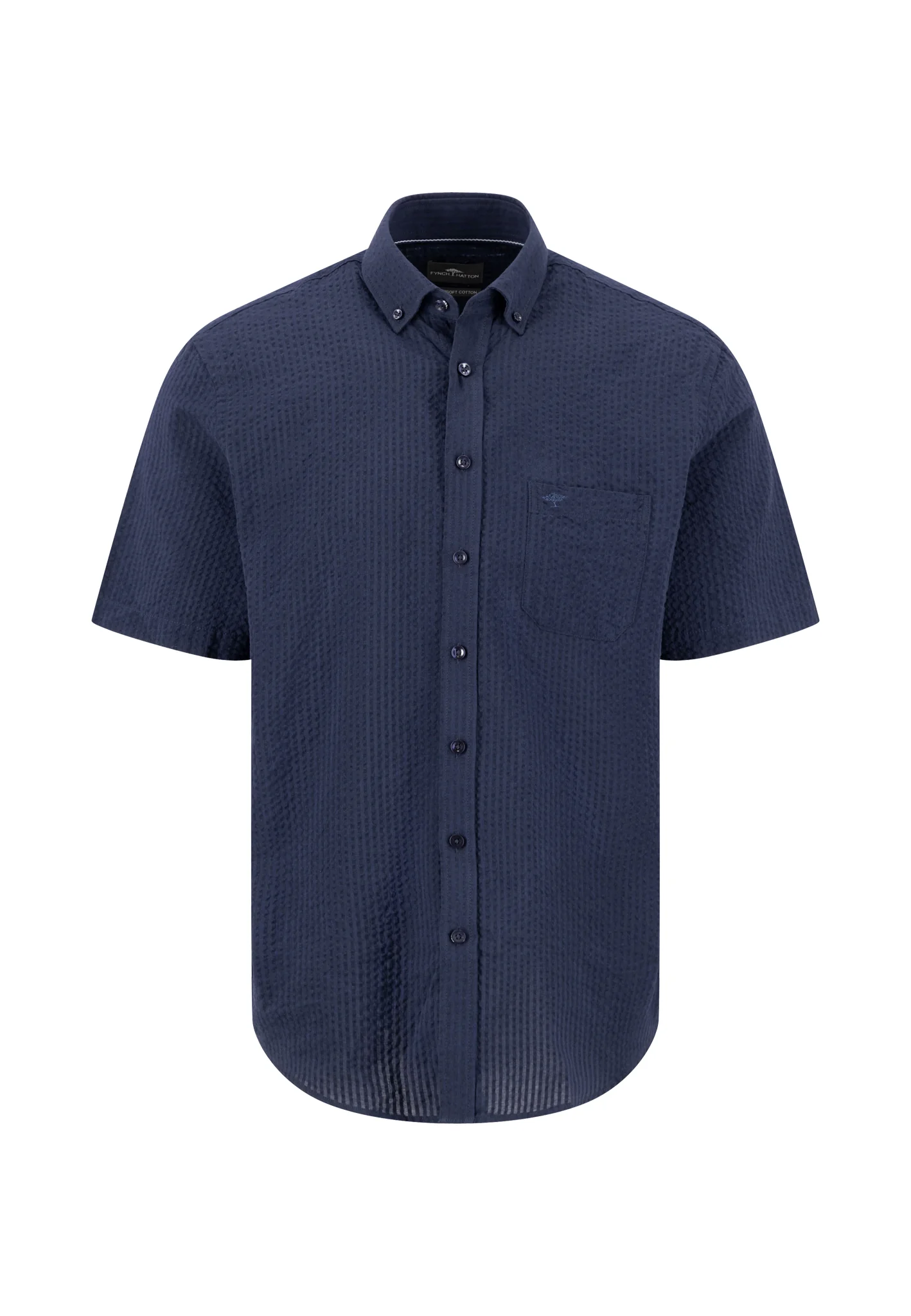 Halbarm-Hemd aus Baumwolle mit Button-Down-Kragen