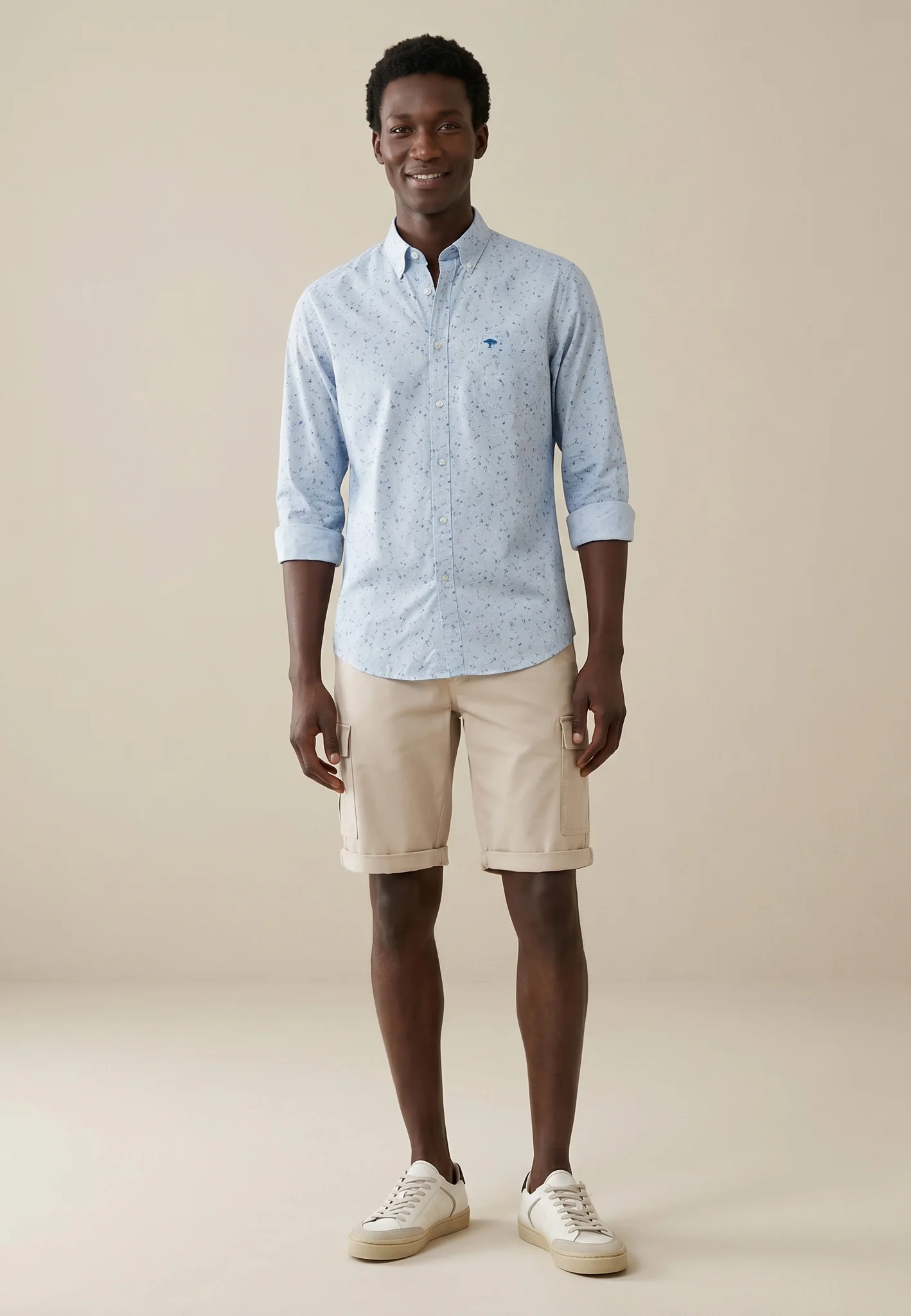 Hemd aus Baumwolle mit Allover-Print und Button-Down-Kragen - Image 2