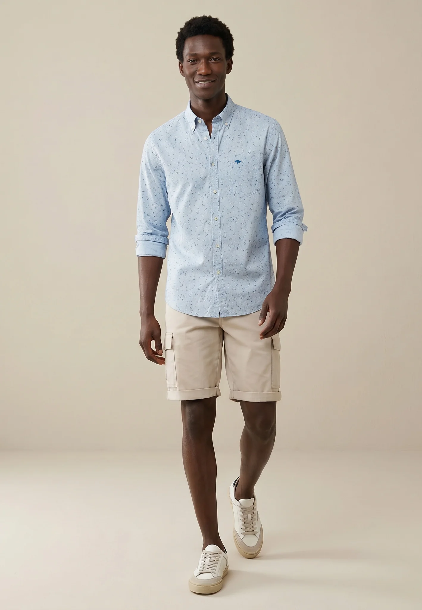Hemd aus Baumwolle mit Allover-Print und Button-Down-Kragen - Image 3