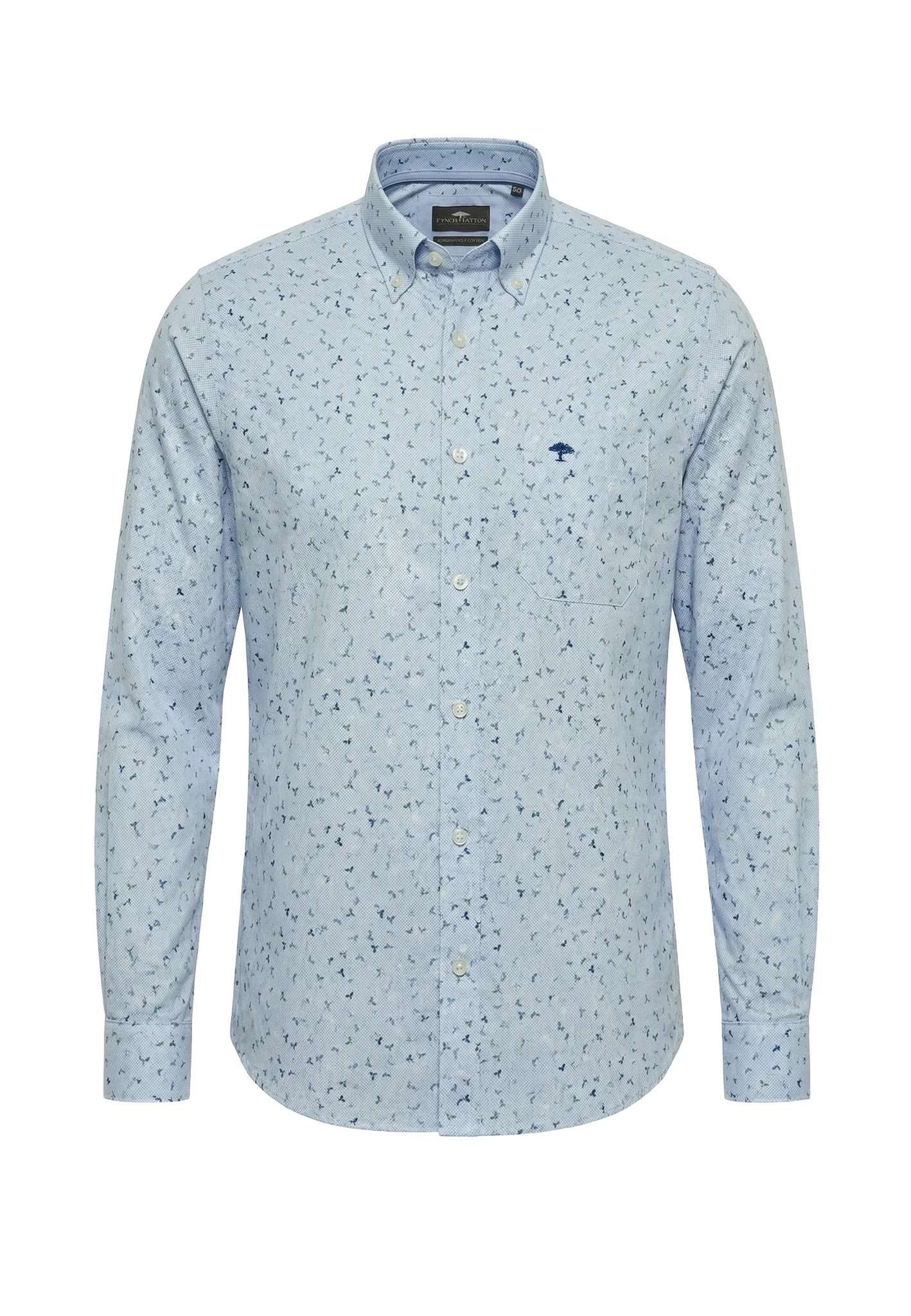 Hemd aus Baumwolle mit Allover-Print und Button-Down-Kragen - Image 9
