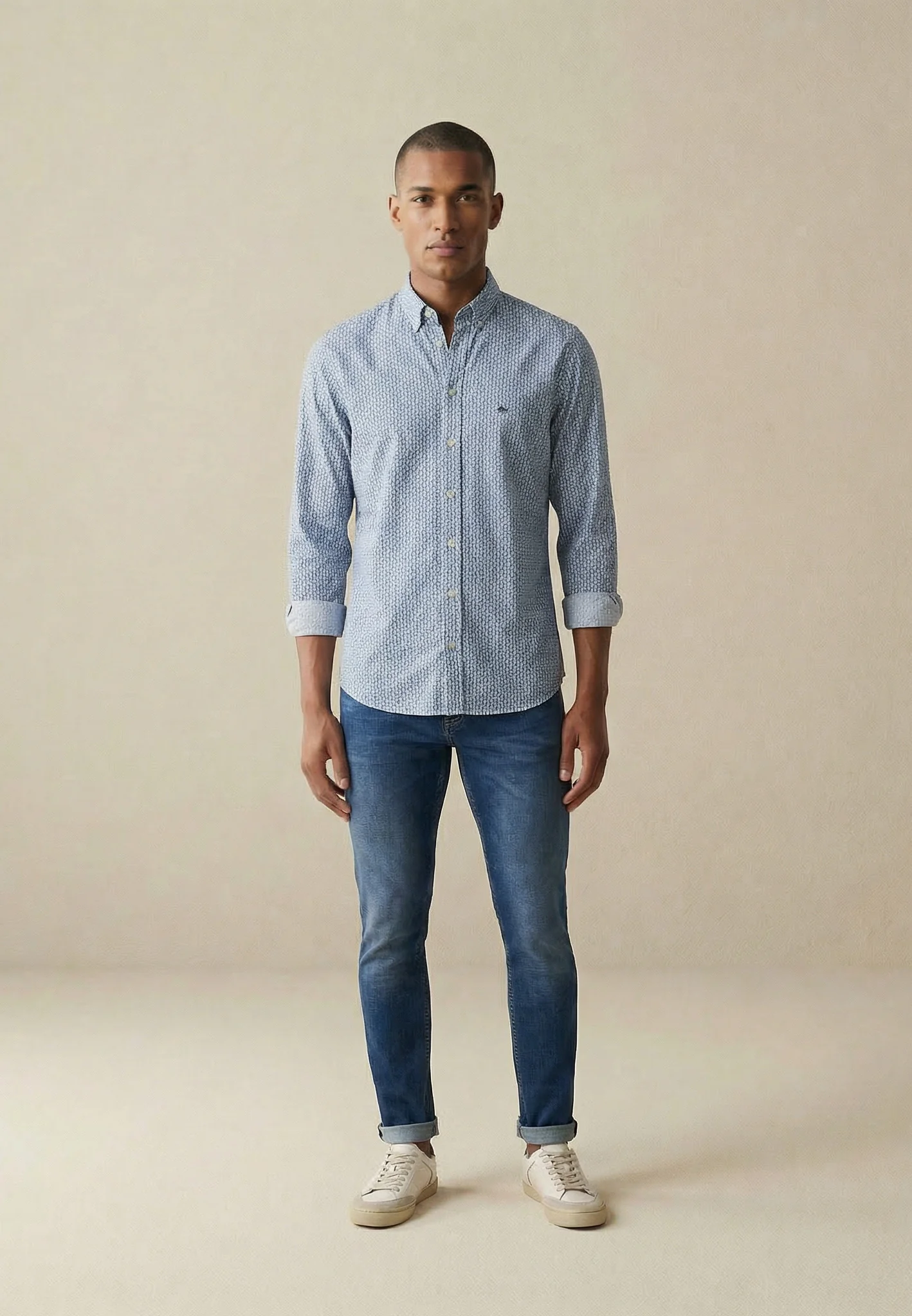 Hemd aus Baumwolle mit Allover-Print und Button-Down-Kragen - Image 2
