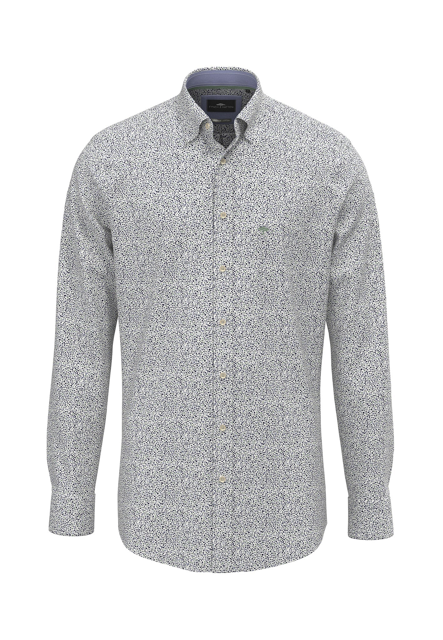 Hemd aus Baumwolle mit Allover-Print und Button-Down-Kragen - Image 5