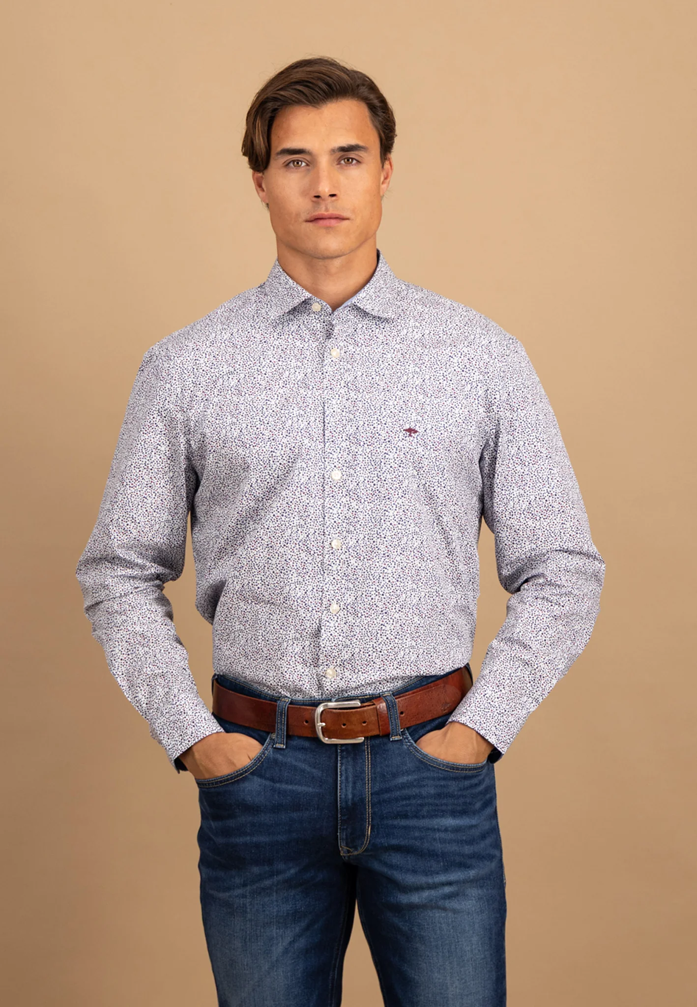 Hemd aus Baumwolle mit Allover-Print und Button-Down-Kragen - Image 7