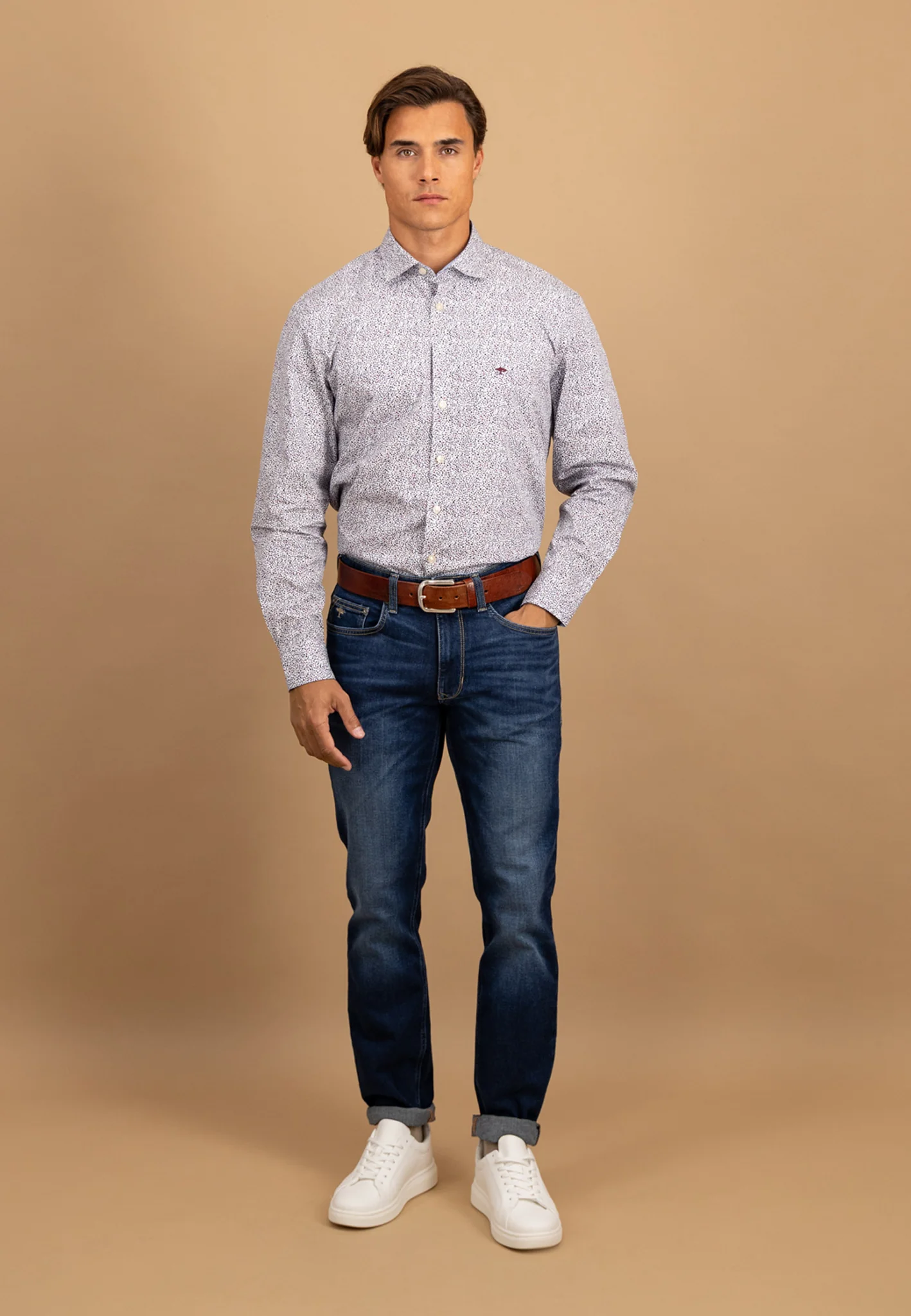 Hemd aus Baumwolle mit Allover-Print und Button-Down-Kragen - Image 8