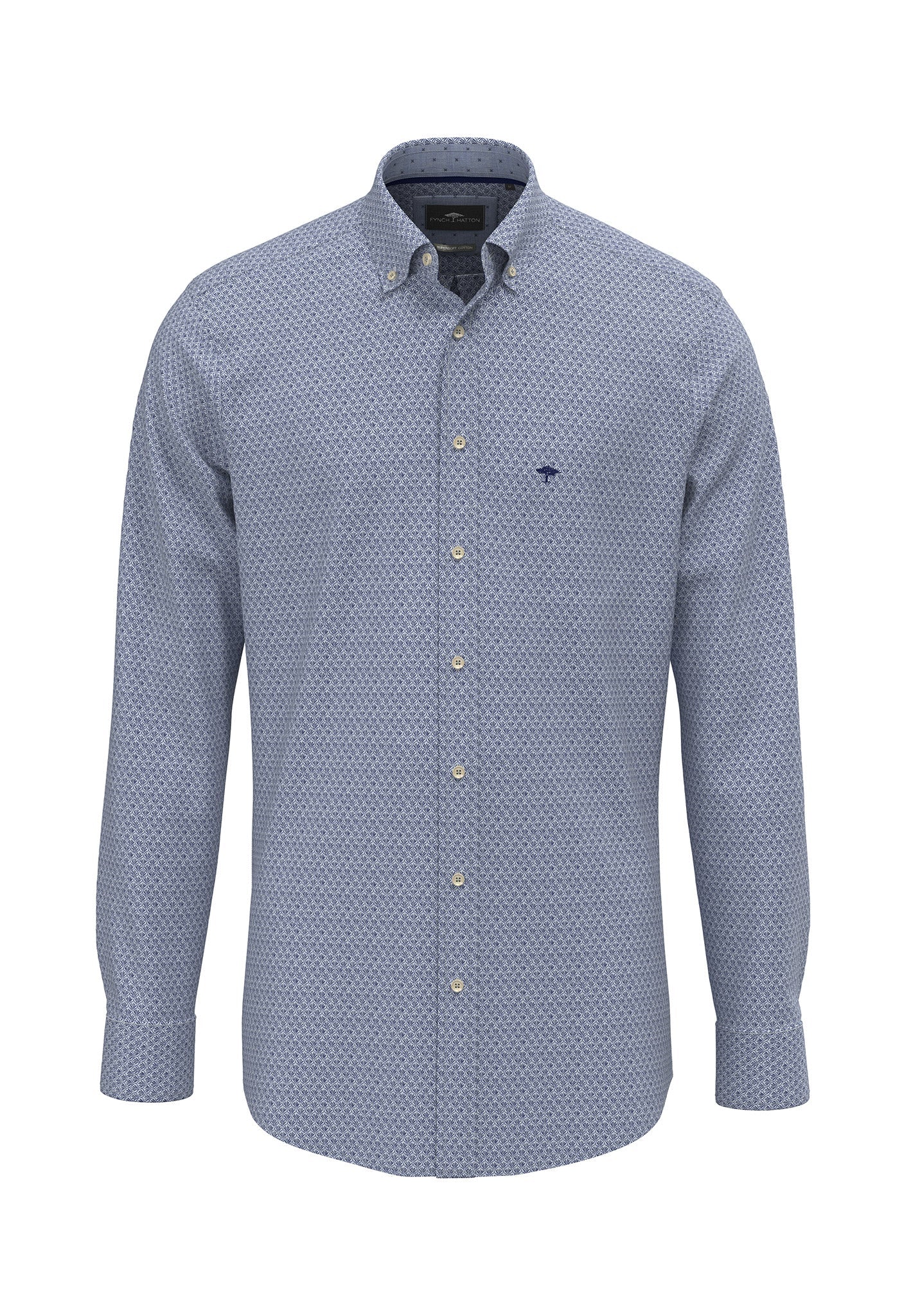 Hemd aus Baumwolle mit Allover-Print und Button-Down-Kragen