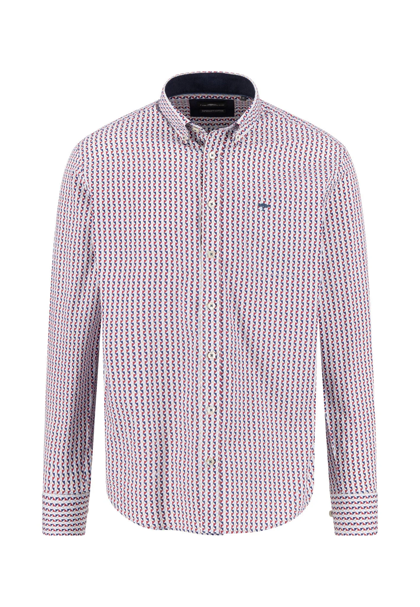 Hemd aus Baumwolle mit Allover-Print und Button-Down-Kragen