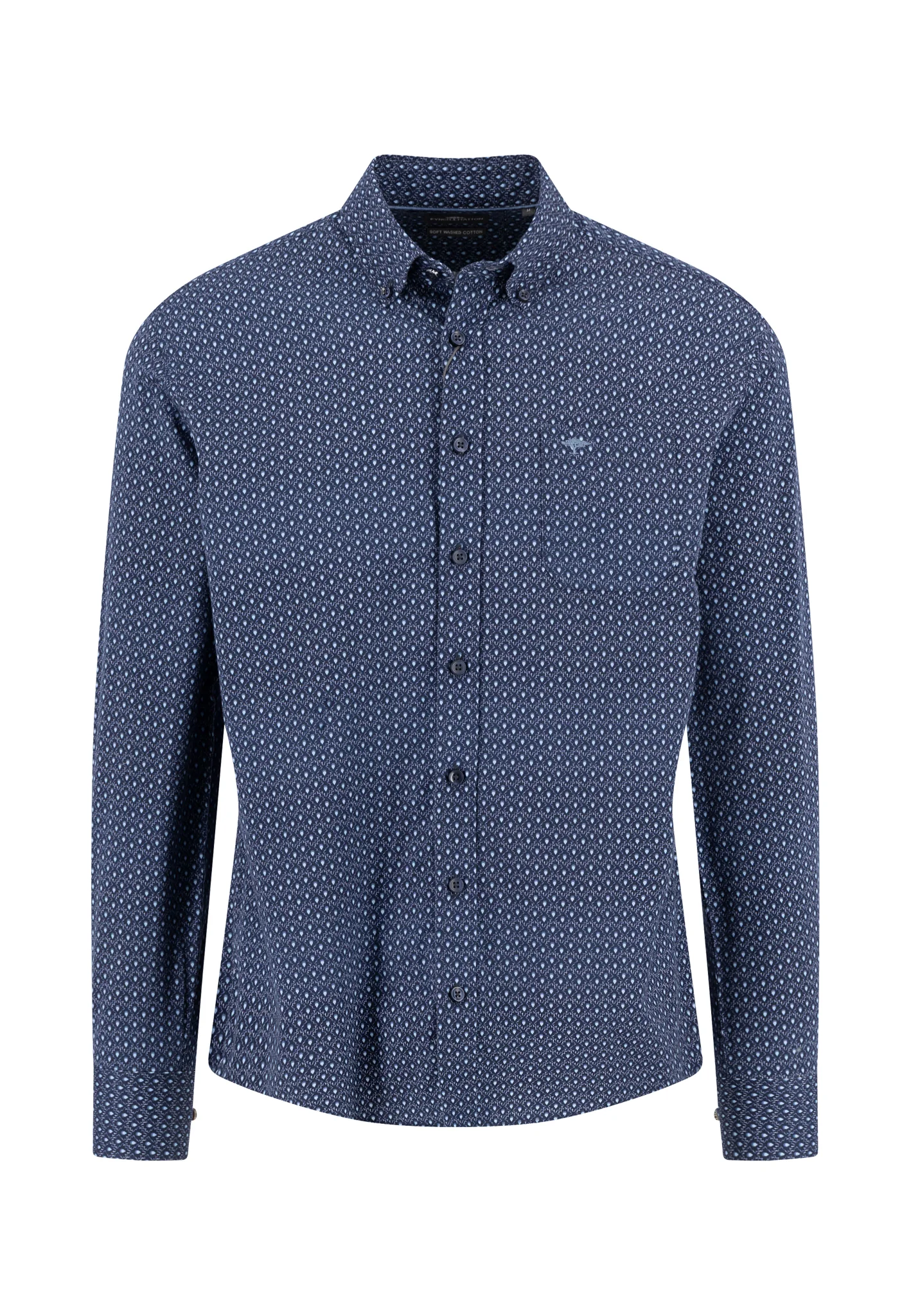 Hemd aus Baumwolle mit Allover-Print und Button-Down-Kragen