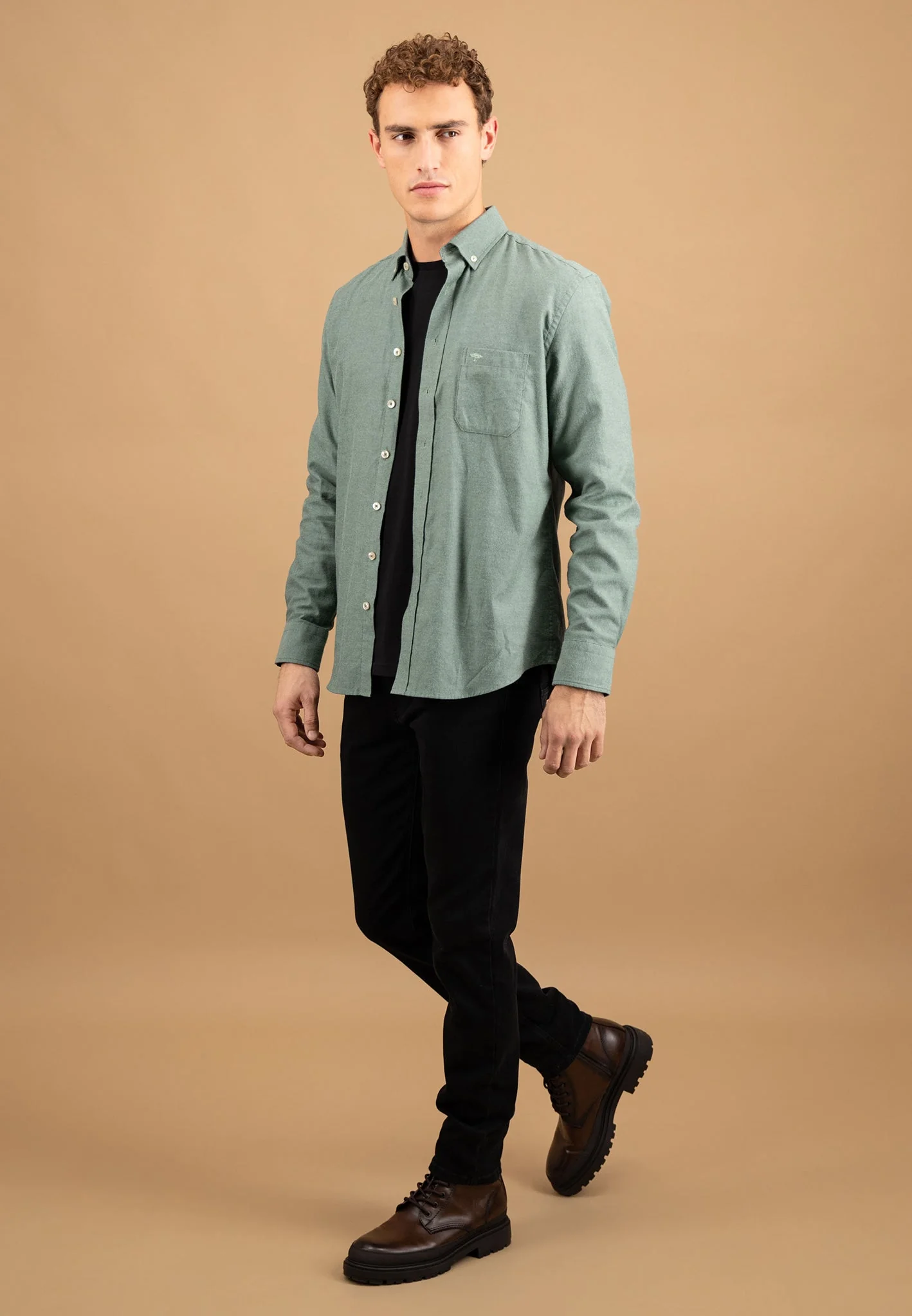 Hemd aus Baumwolle mit Brusttasche und Button-Down-Kragen - Image 22