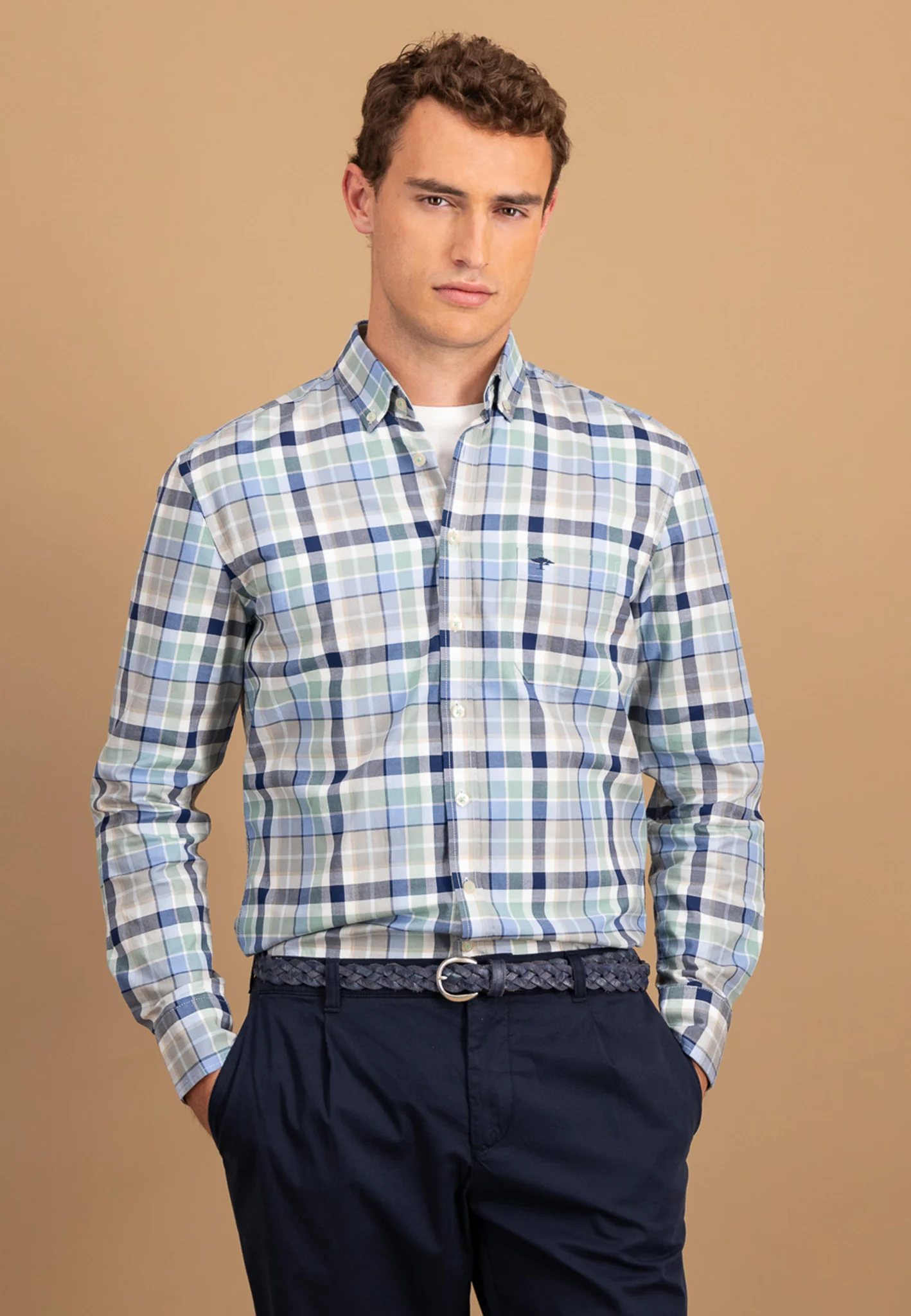 Oxfordhemd aus Baumwolle mit Button-Down-Kragen