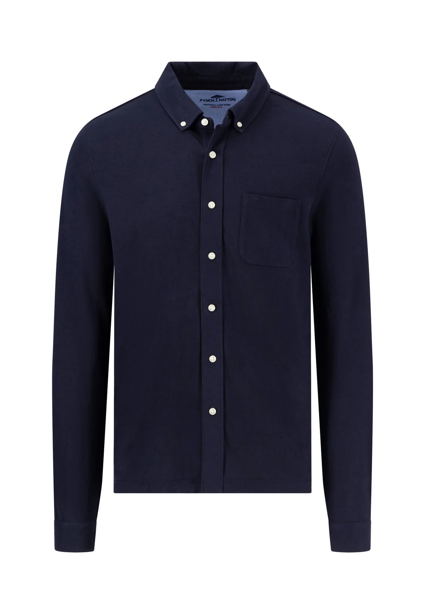 Piqué-Hemd mit Button-Down-Kragen