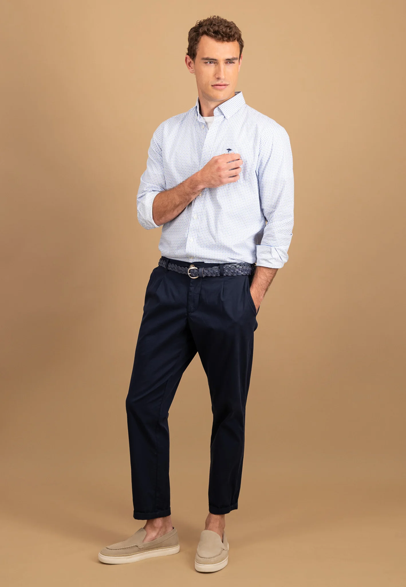 Hemd aus Baumwolle mit Button-Down-Kragen und Allover-Print - Image 2